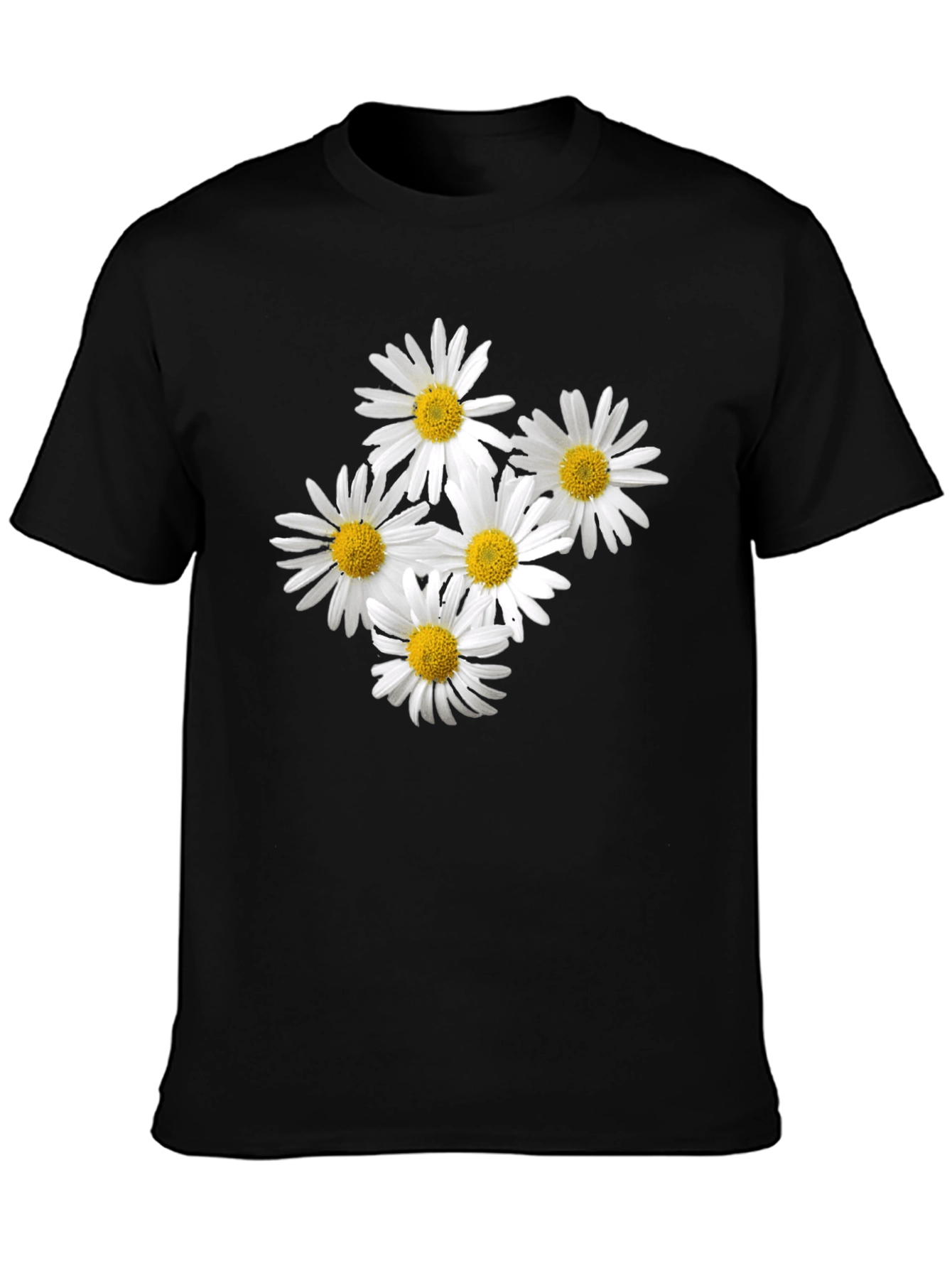 Daisy T-Shirt - Black Cotton Floral Tee
