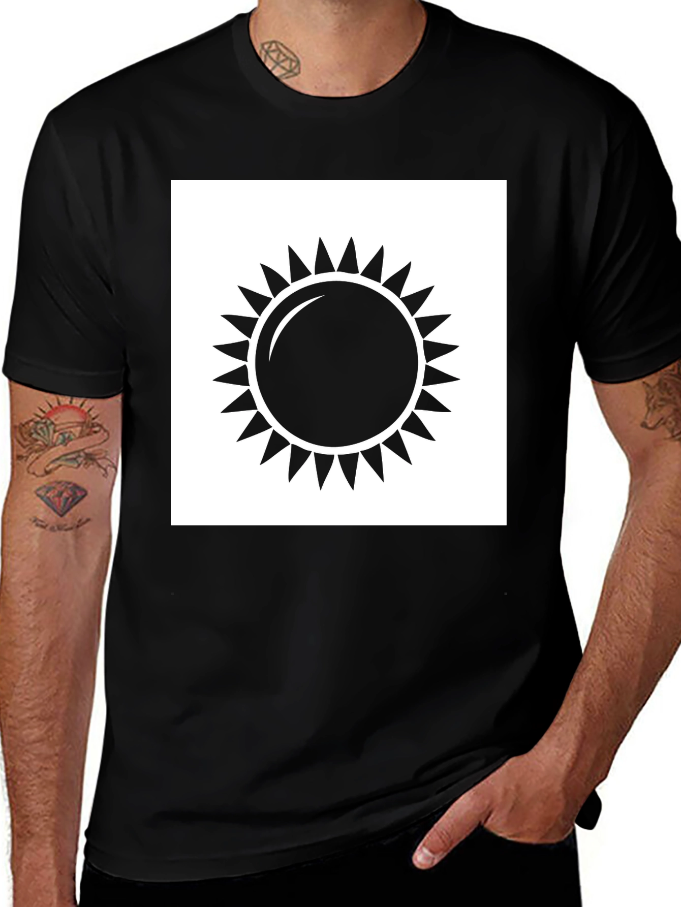 Sun Graphic Black T-Shirt - Unisex