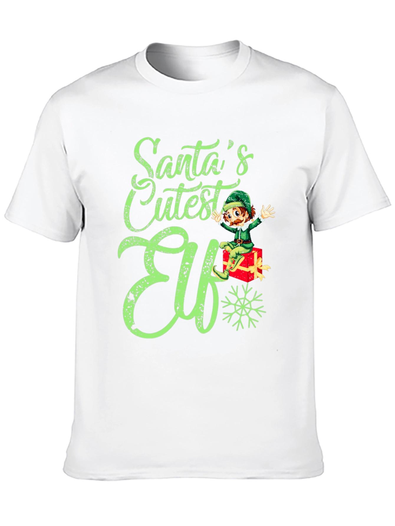 Santas Cutest Elf Christmas Graphic T-Shirt