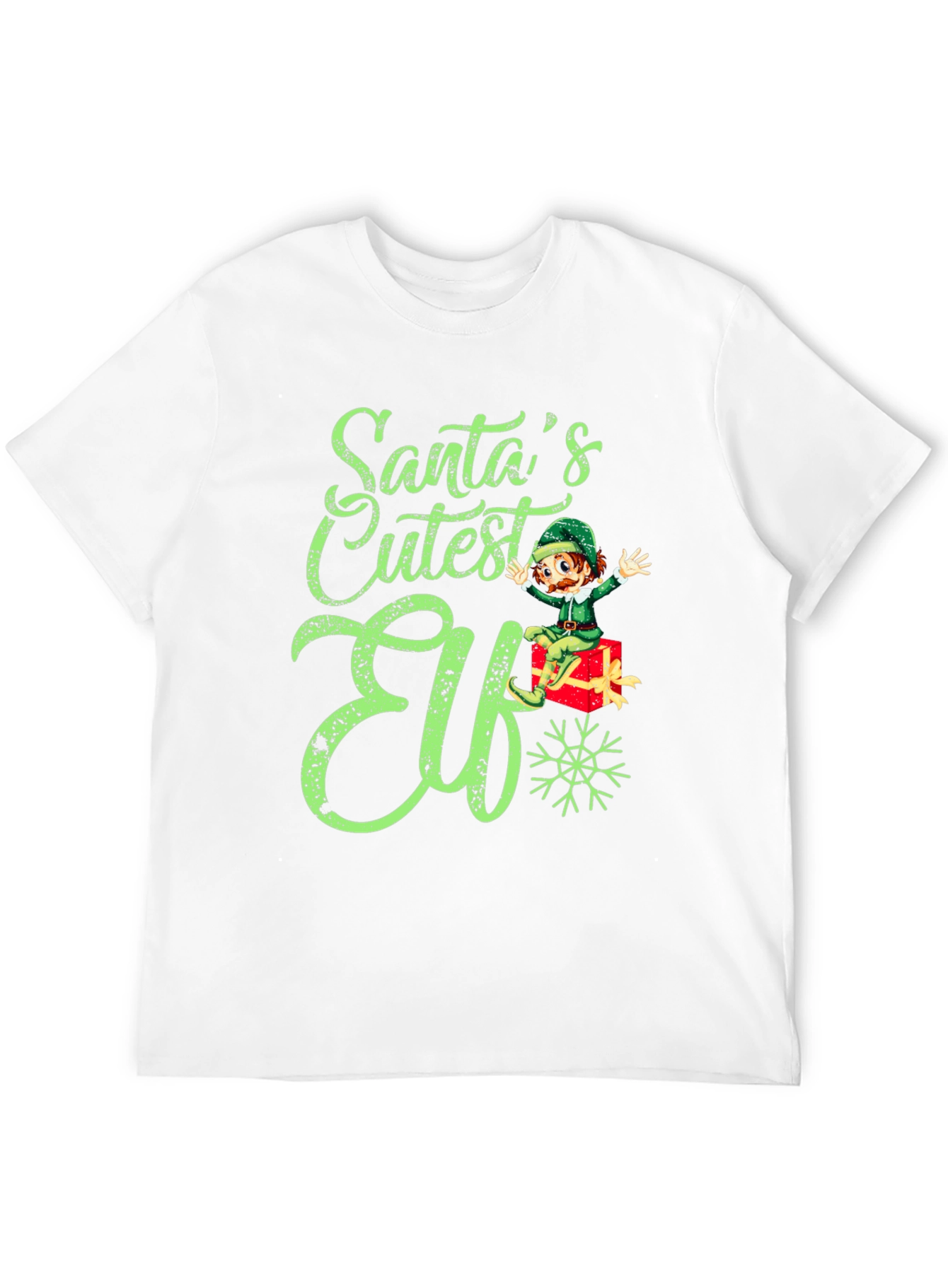 Santas Cutest Elf Christmas Graphic T-Shirt