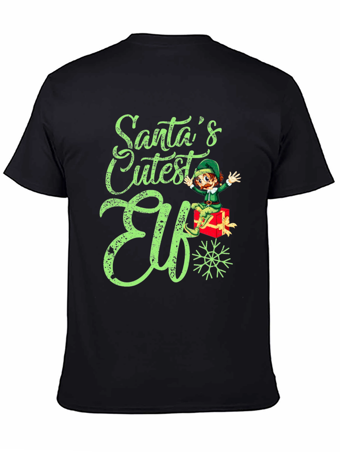 Santas Cutest Elf Christmas Graphic T-Shirt