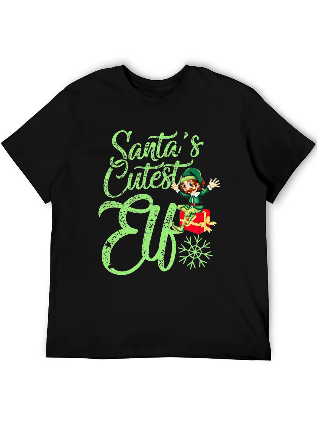 Santas Cutest Elf Christmas Graphic T-Shirt