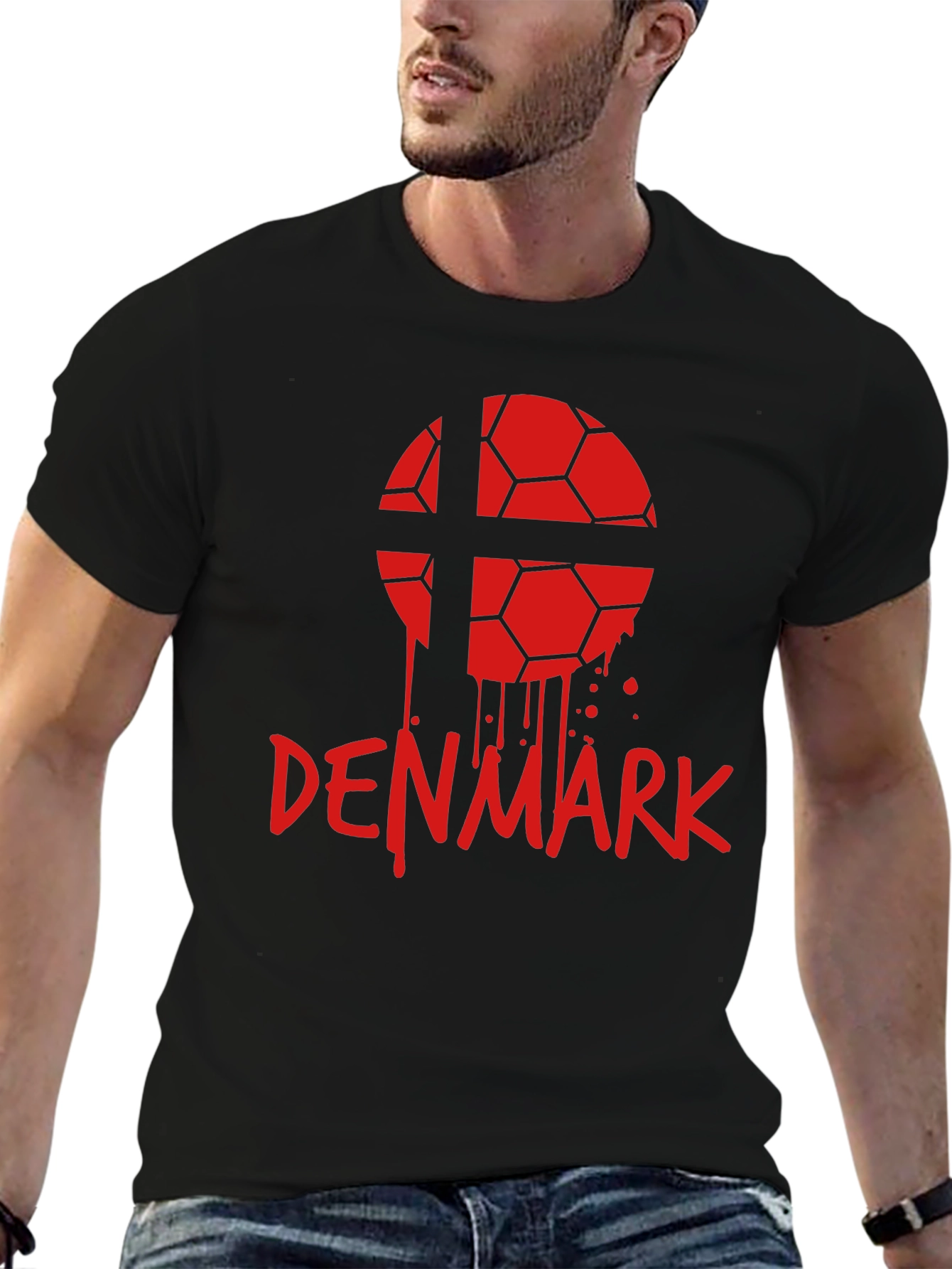 Denmark Soccer Ball Graphic Tee