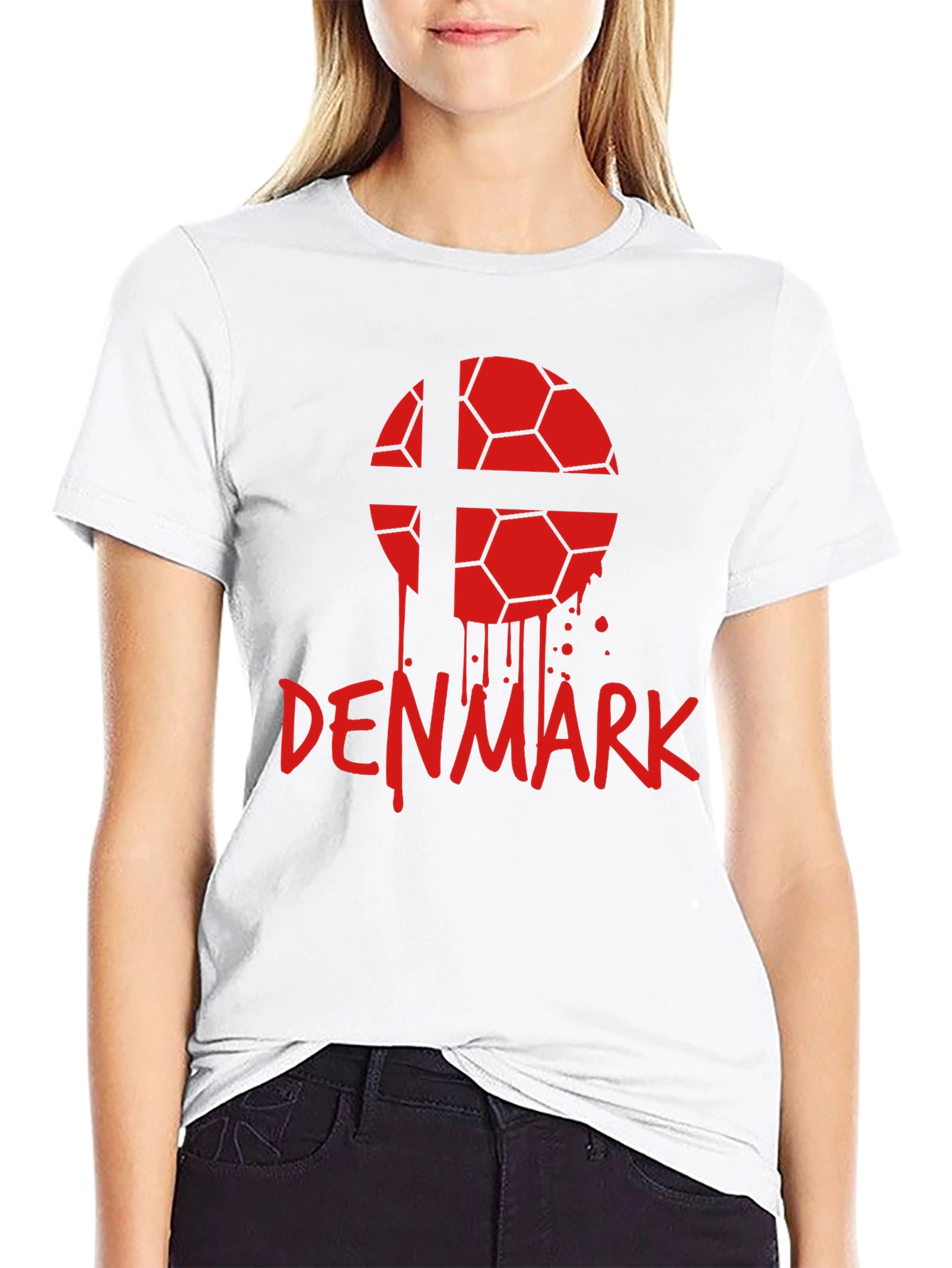 Denmark Soccer Ball Graphic Tee