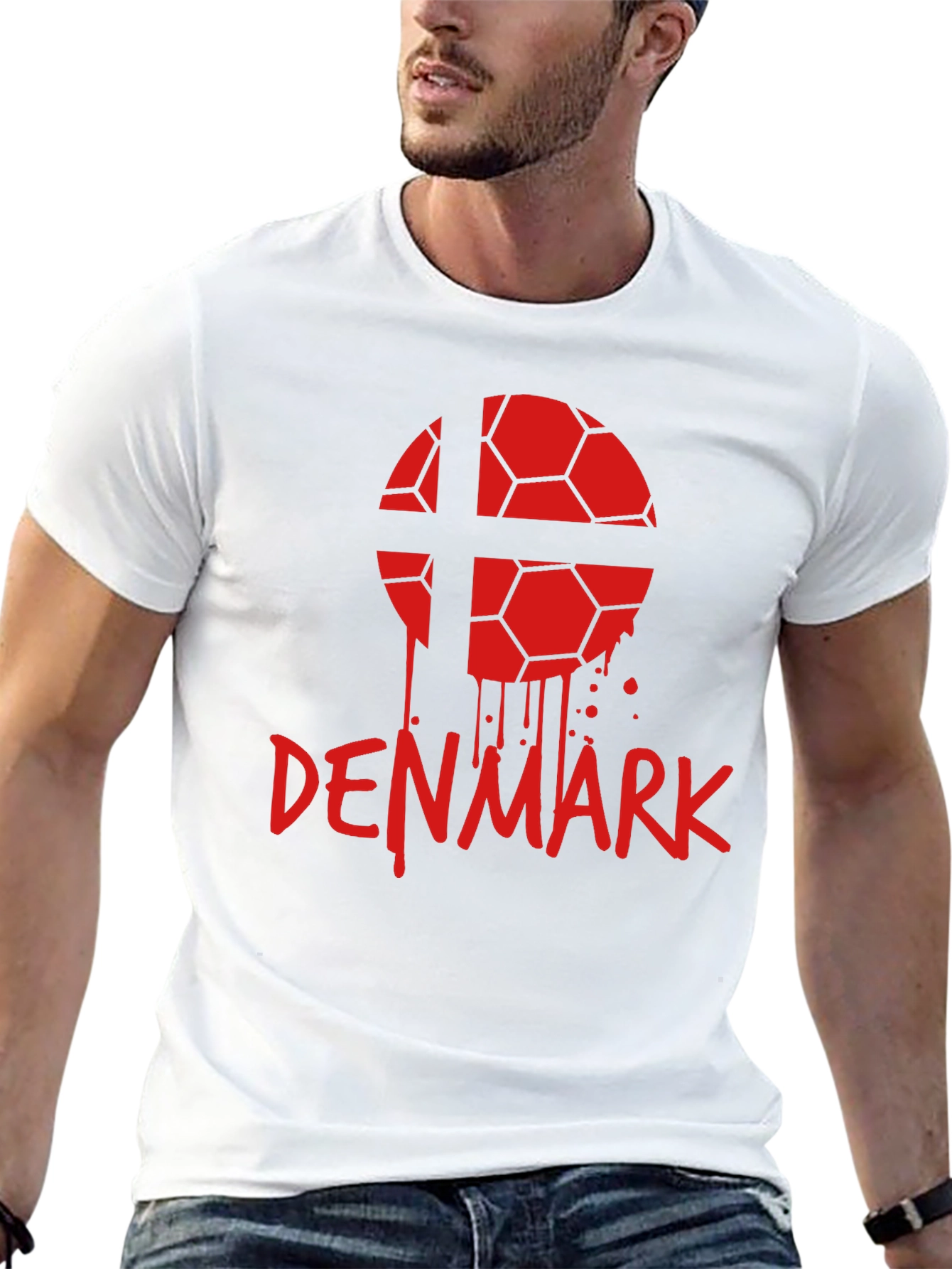 Denmark Soccer Ball Graphic Tee