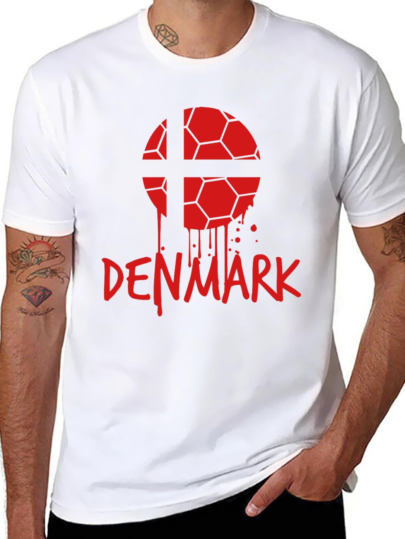 Denmark Soccer Ball Graphic Tee