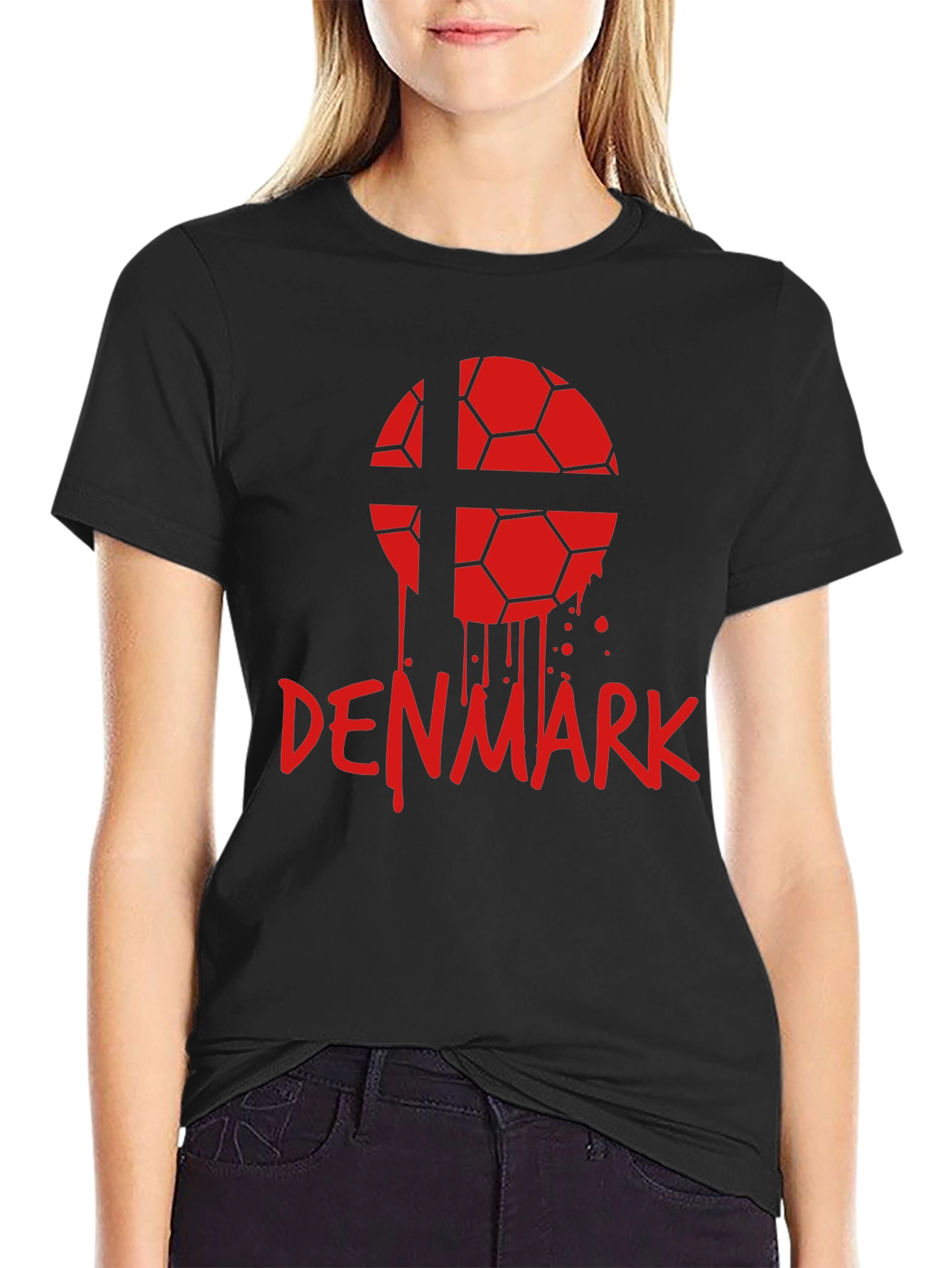 Denmark Soccer Ball Graphic Tee