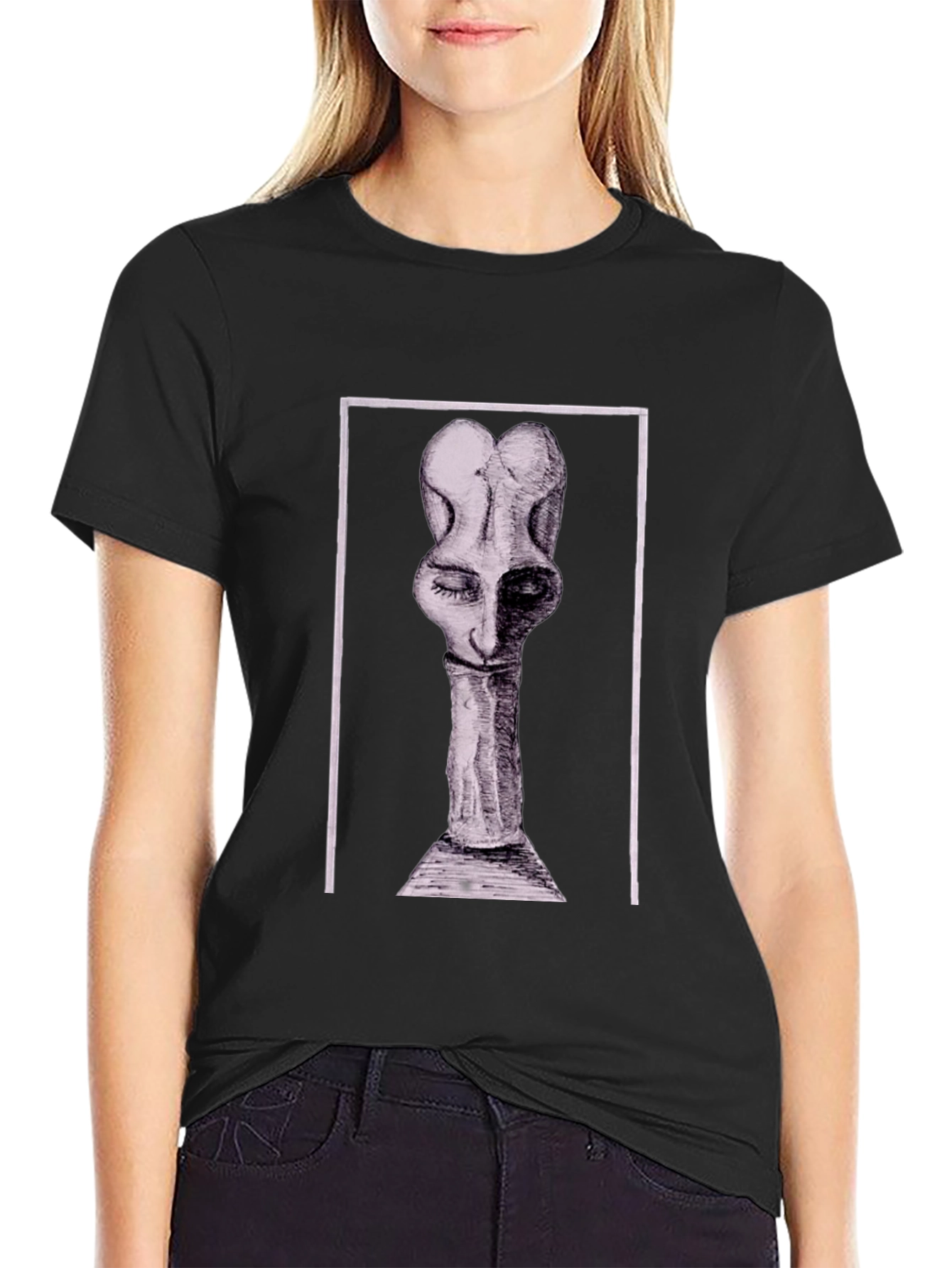 Abstract Art Graphic Tee - Black