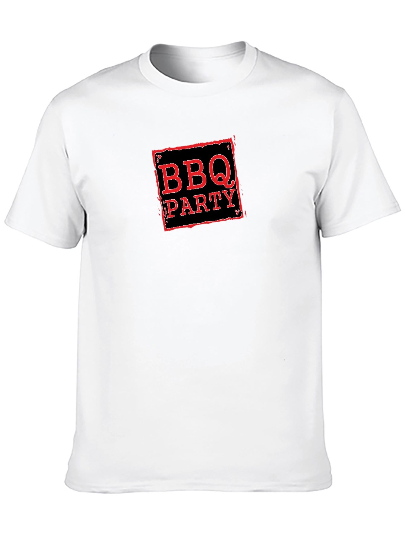 BBQ Party Graphic Tee -  Black Crew Neck