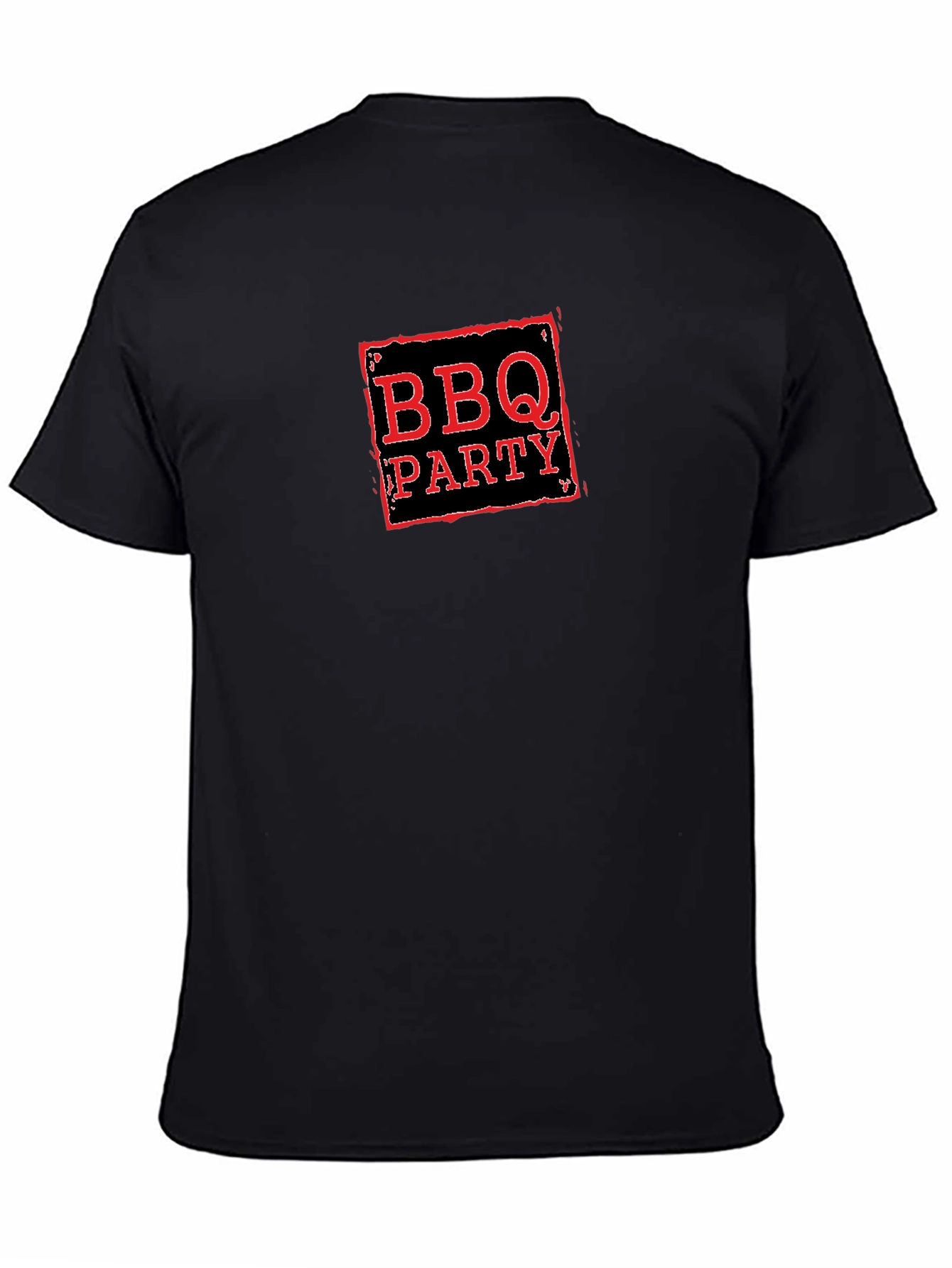 BBQ Party Graphic Tee -  Black Crew Neck