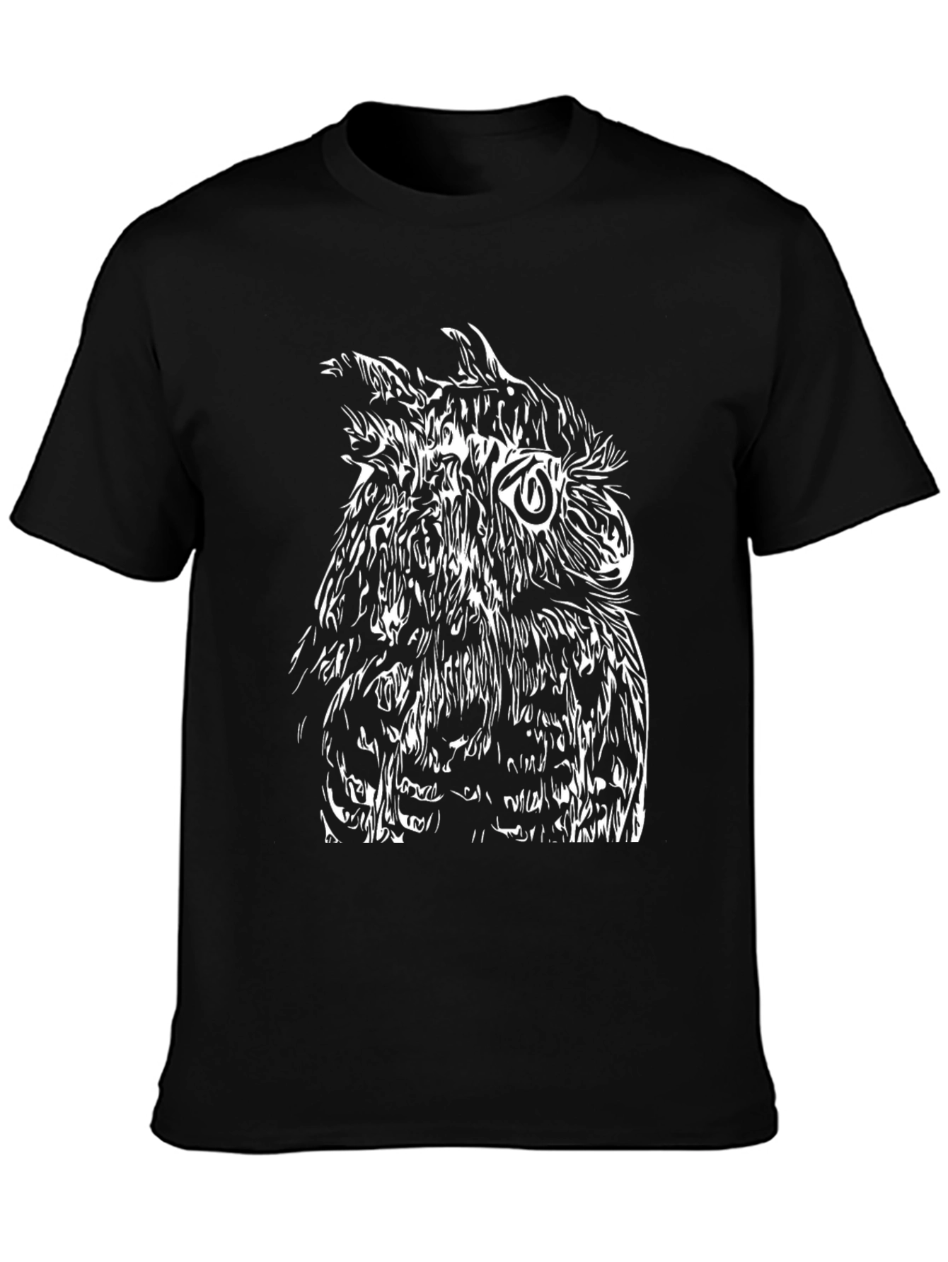 Owl Graphic Black T-Shirt - Mens Fashion Tee