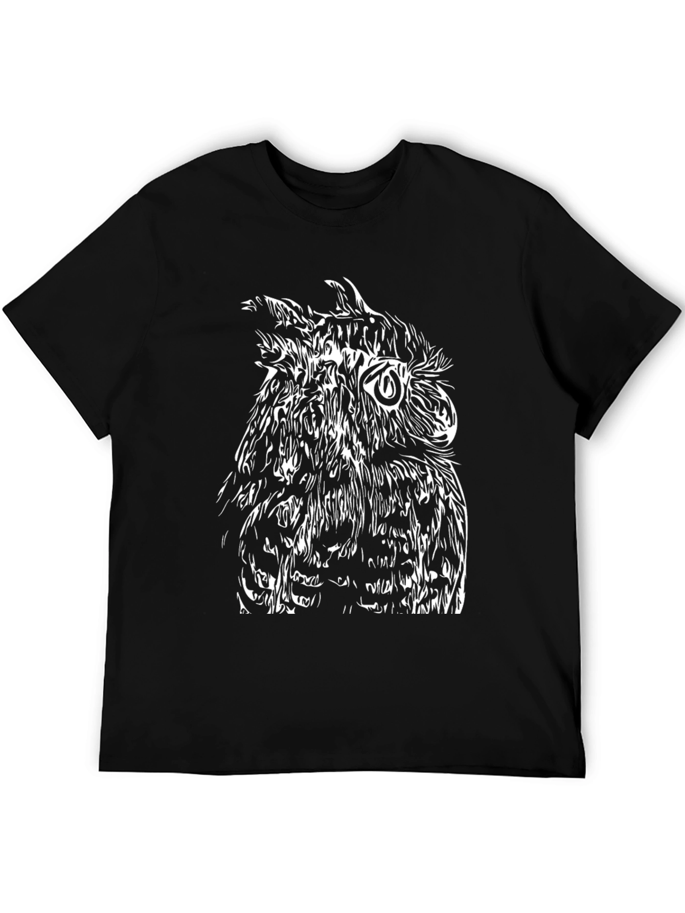 Owl Graphic Black T-Shirt - Mens Fashion Tee