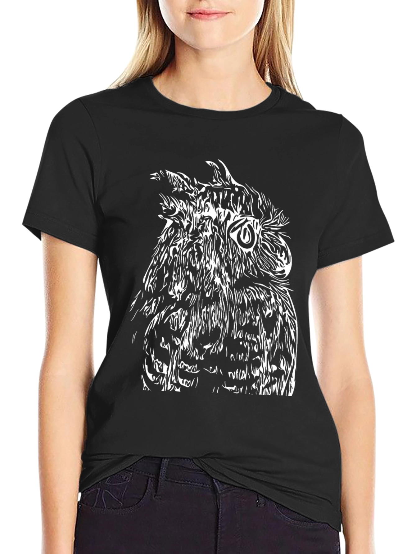 Owl Graphic Black T-Shirt - Mens Fashion Tee
