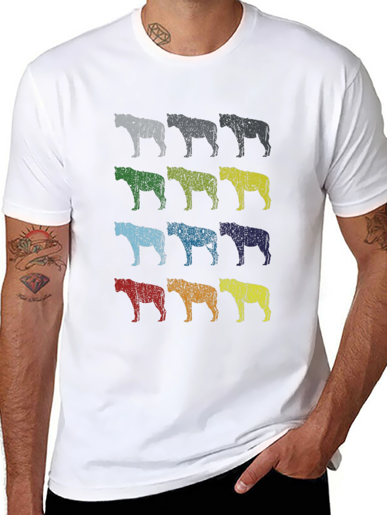 Pop Art Hyena T-Shirt - Distressed Print