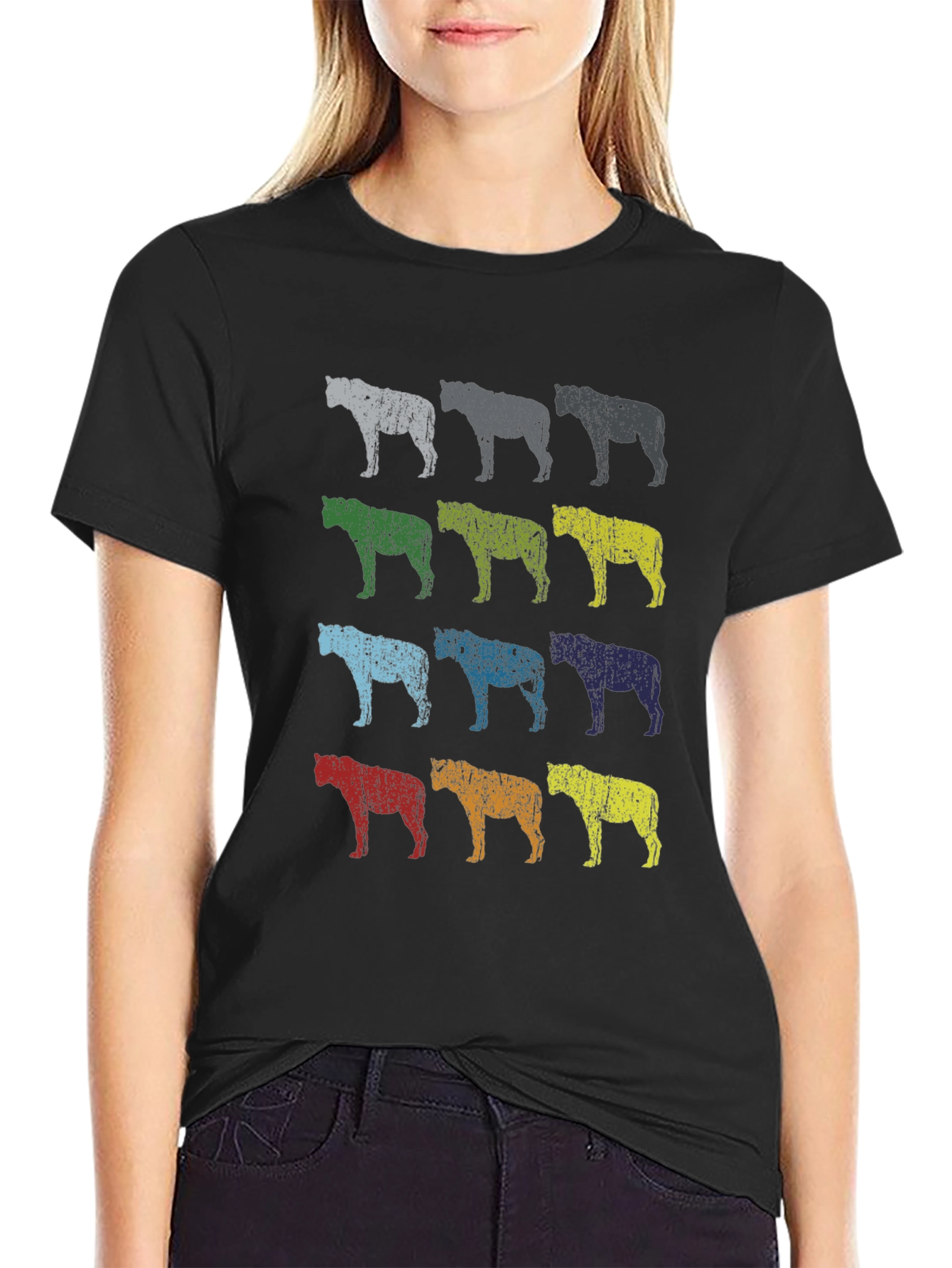 Pop Art Hyena T-Shirt - Distressed Print