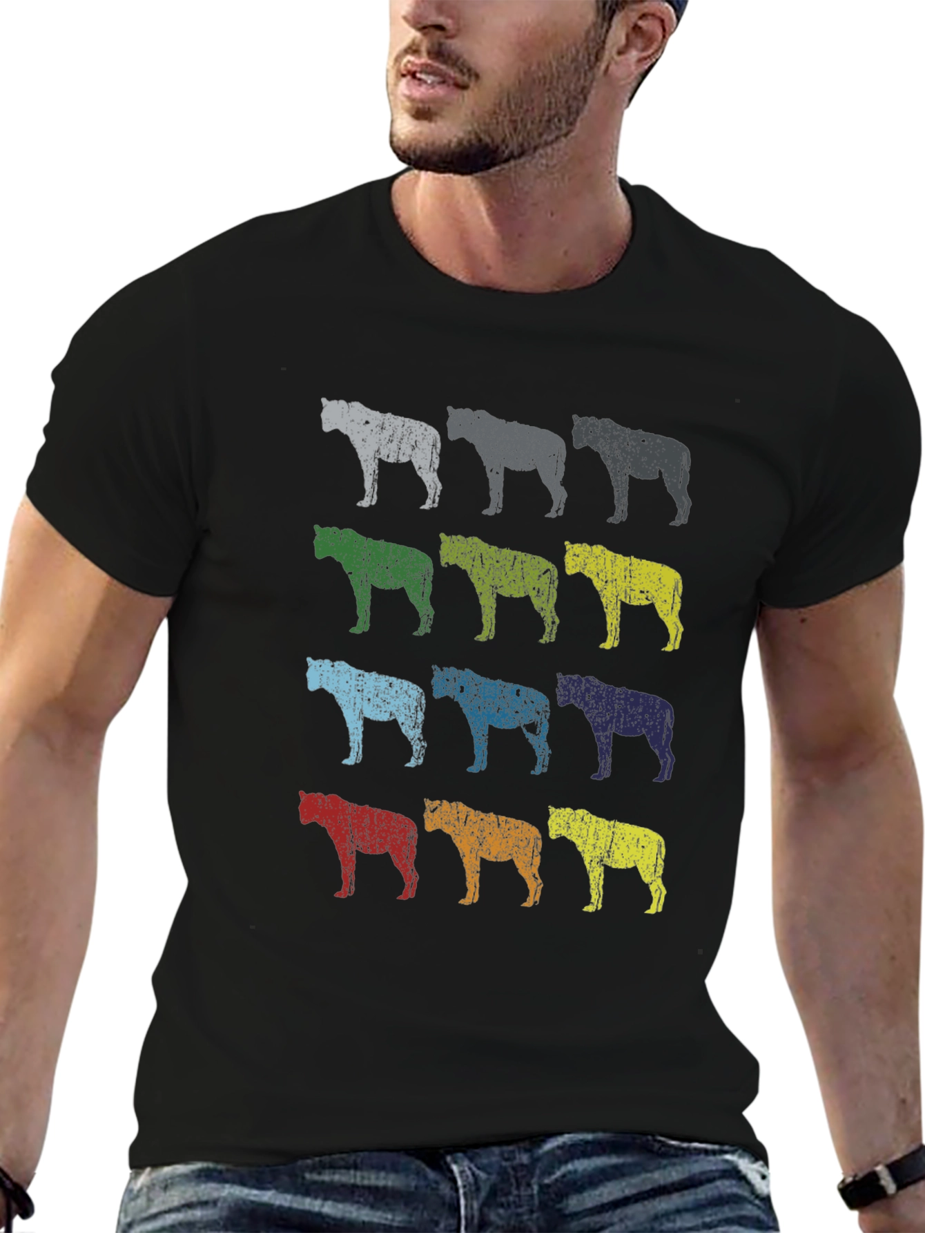 Pop Art Hyena T-Shirt - Distressed Print