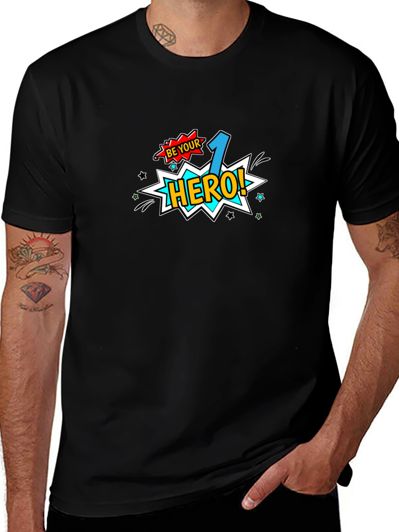 Be Your 1 Hero! Black Graphic Tee