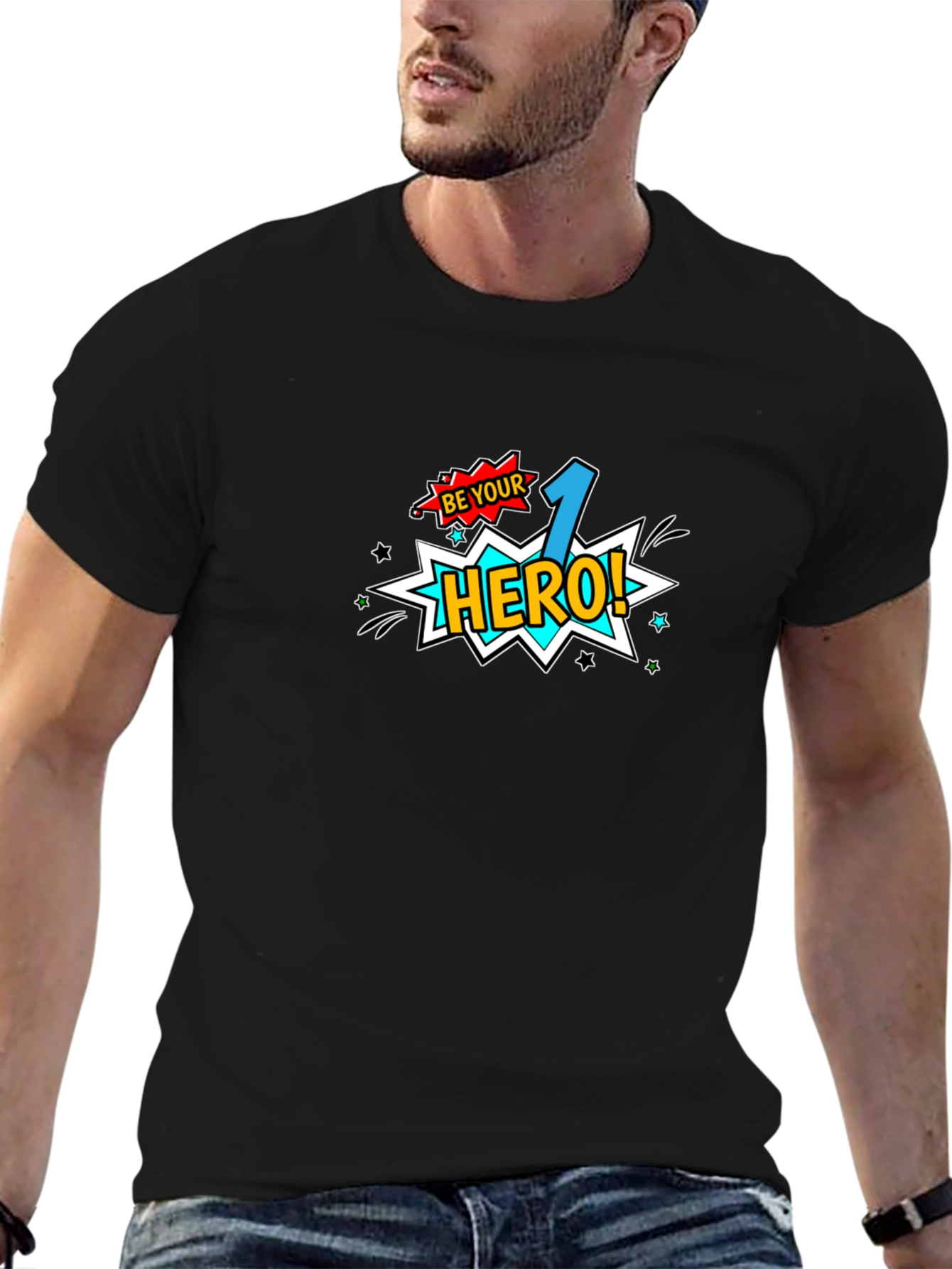 Be Your 1 Hero! Black Graphic Tee