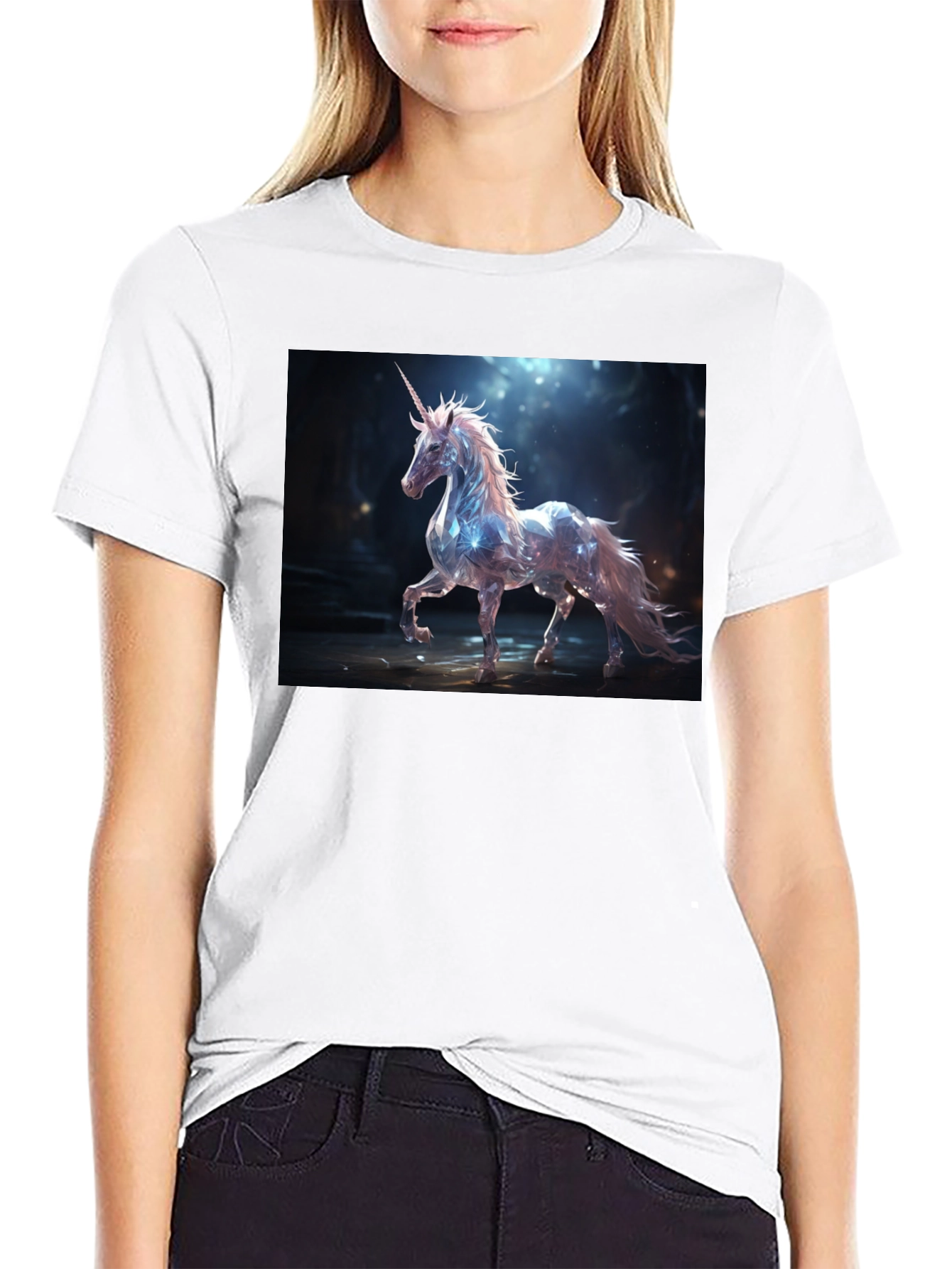 Mystical Unicorn Graphic Tee - Black