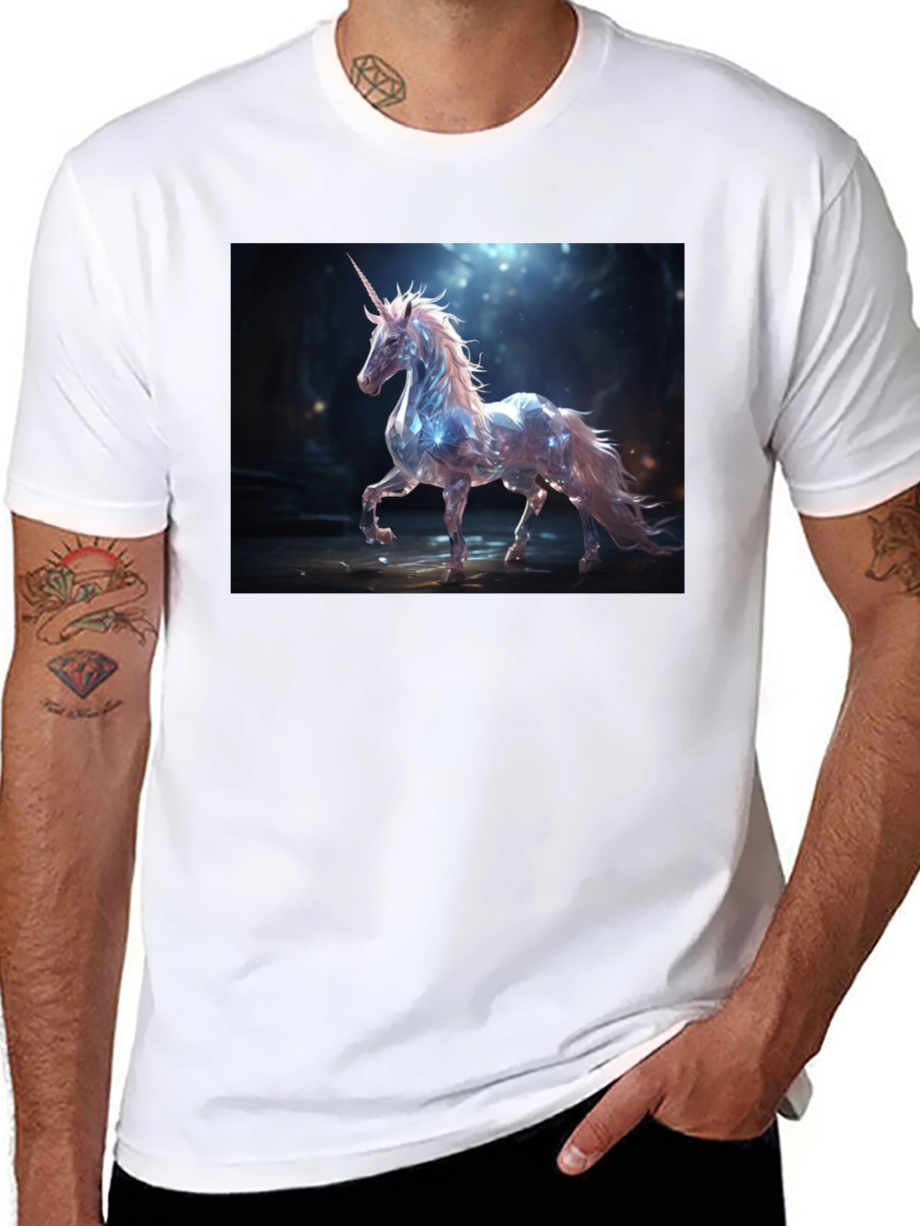 Mystical Unicorn Graphic Tee - Black
