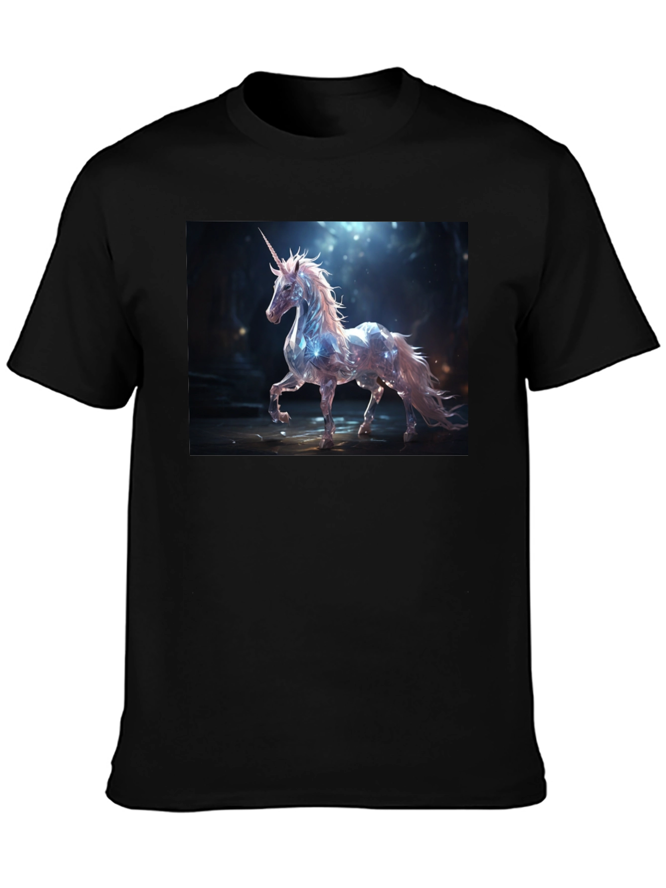 Mystical Unicorn Graphic Tee - Black