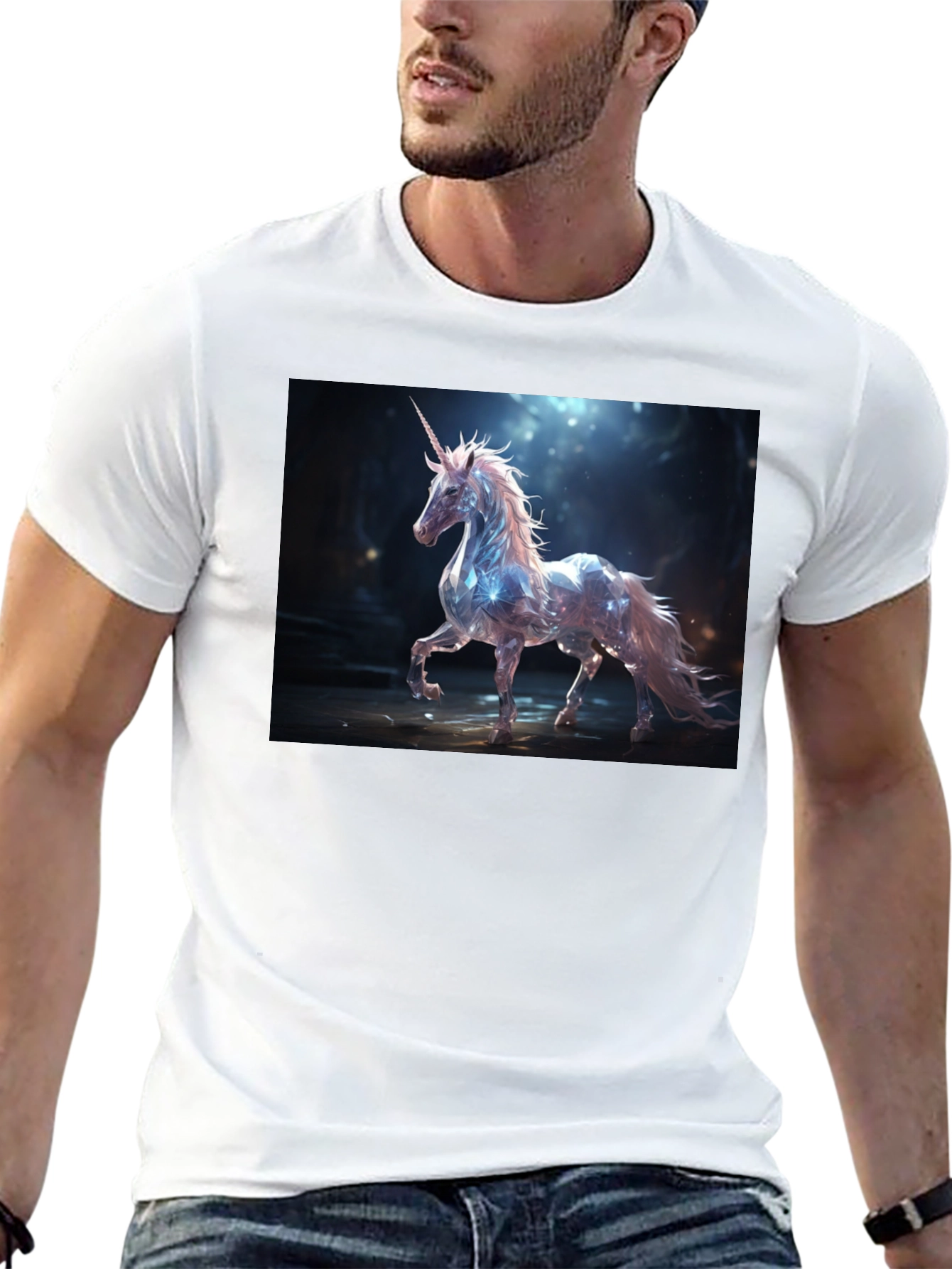 Mystical Unicorn Graphic Tee - Black