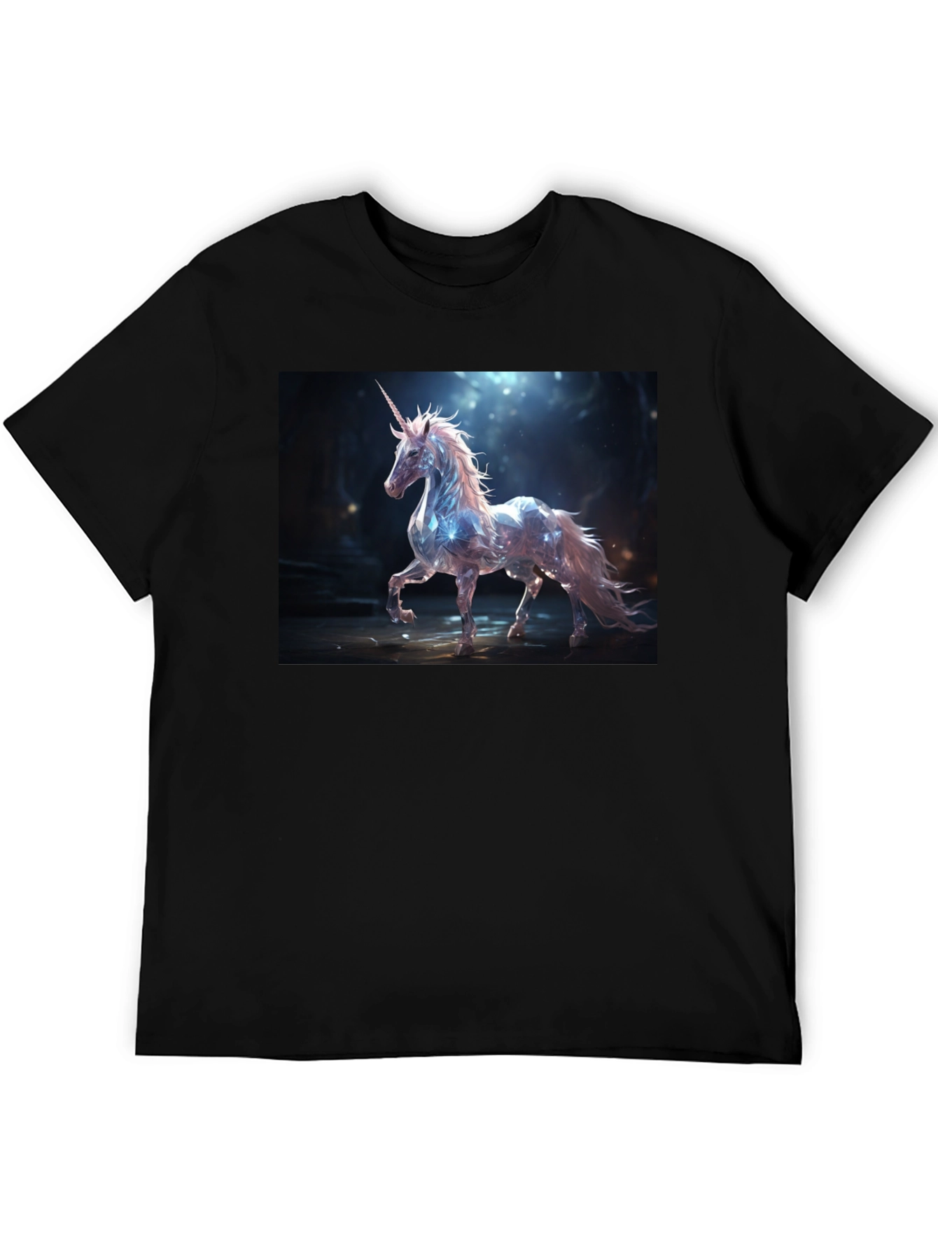 Mystical Unicorn Graphic Tee - Black