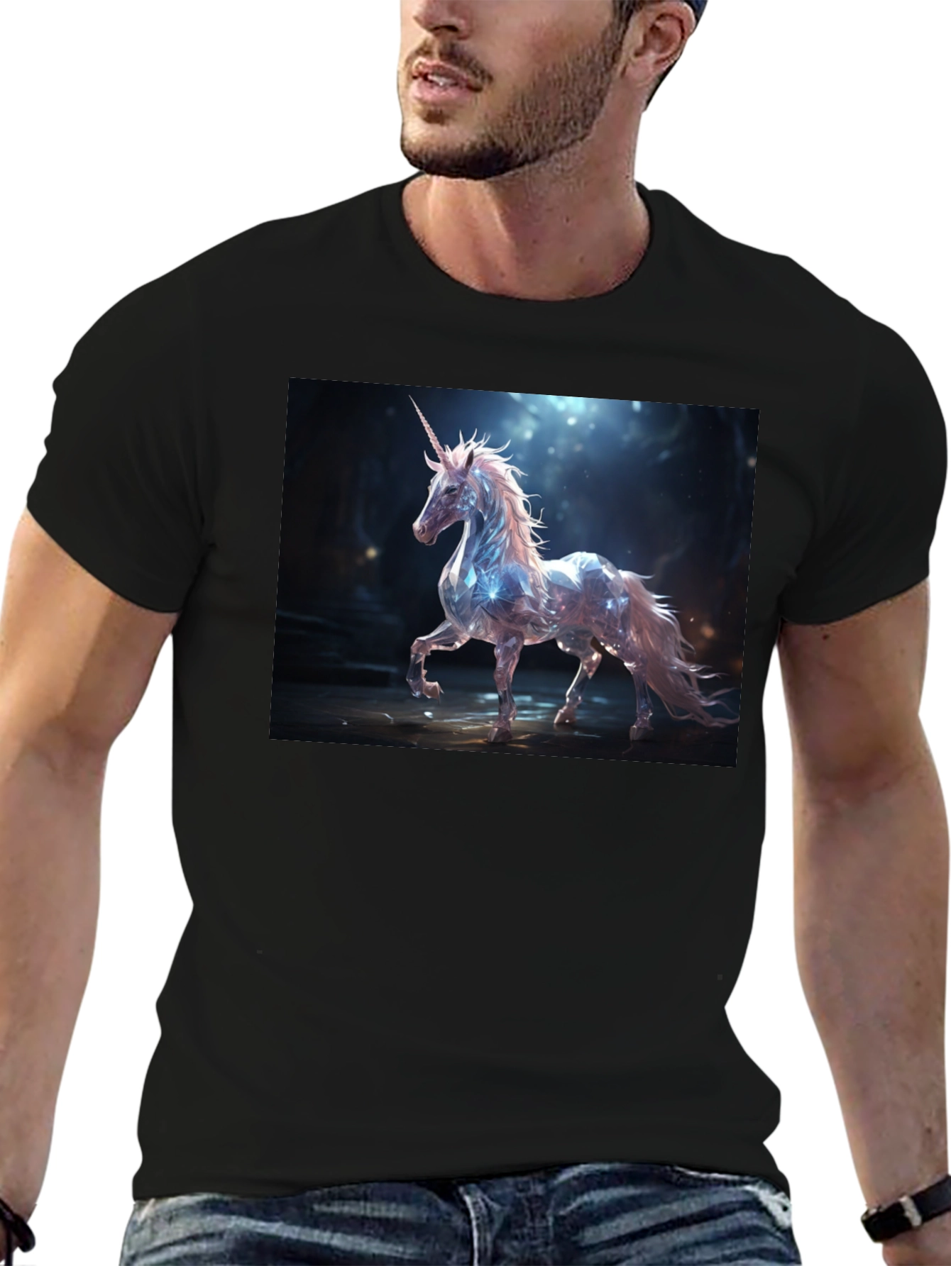 Mystical Unicorn Graphic Tee - Black