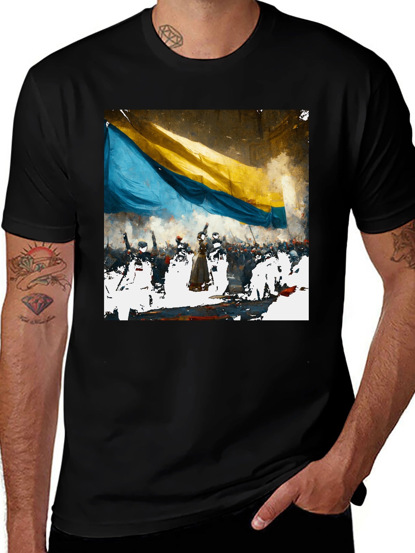 Ukraine Flag Graphic Tee - Support Ukraine