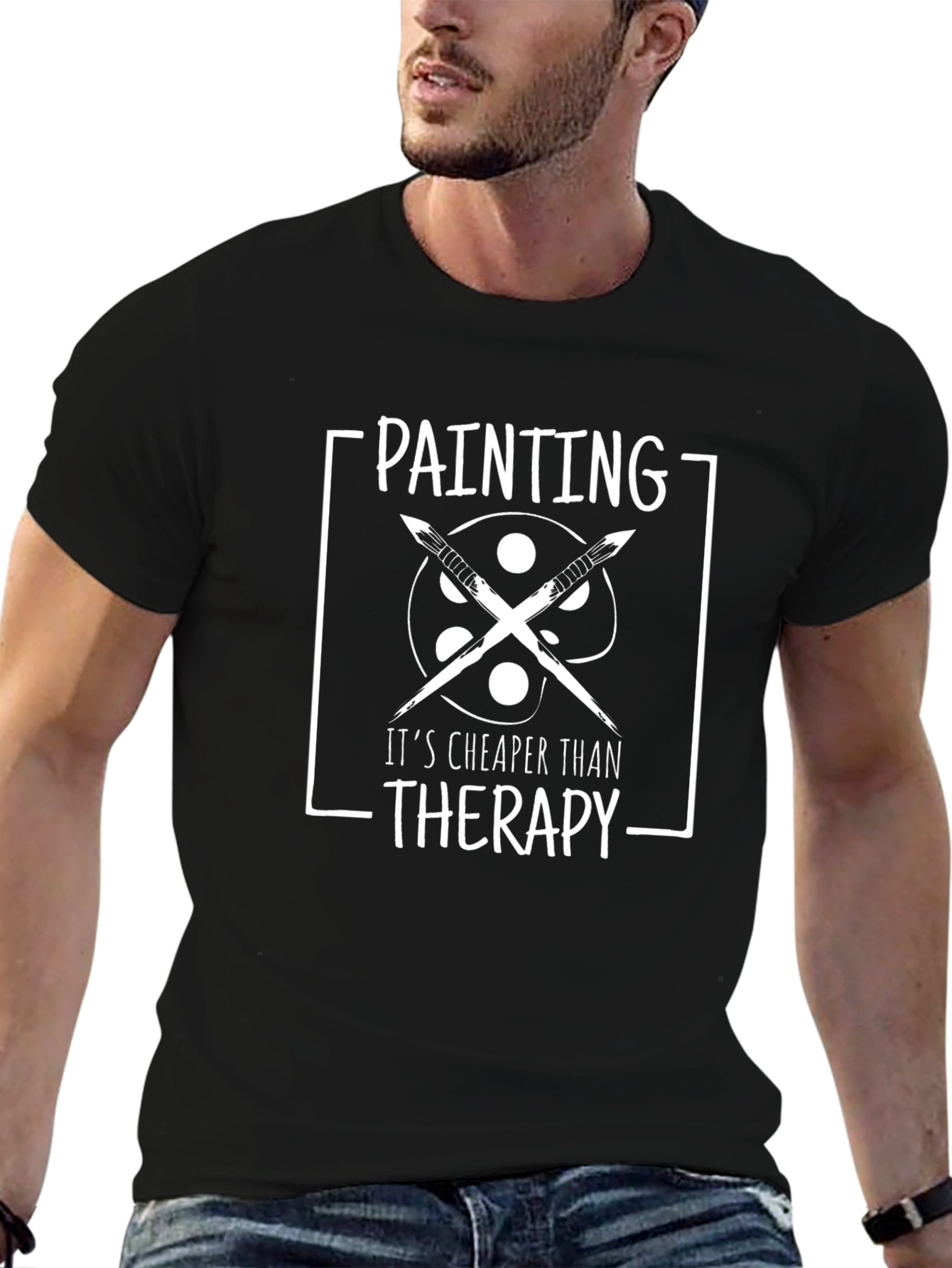 Painting Therapy Tee - Artist Palette & Brush Shirt