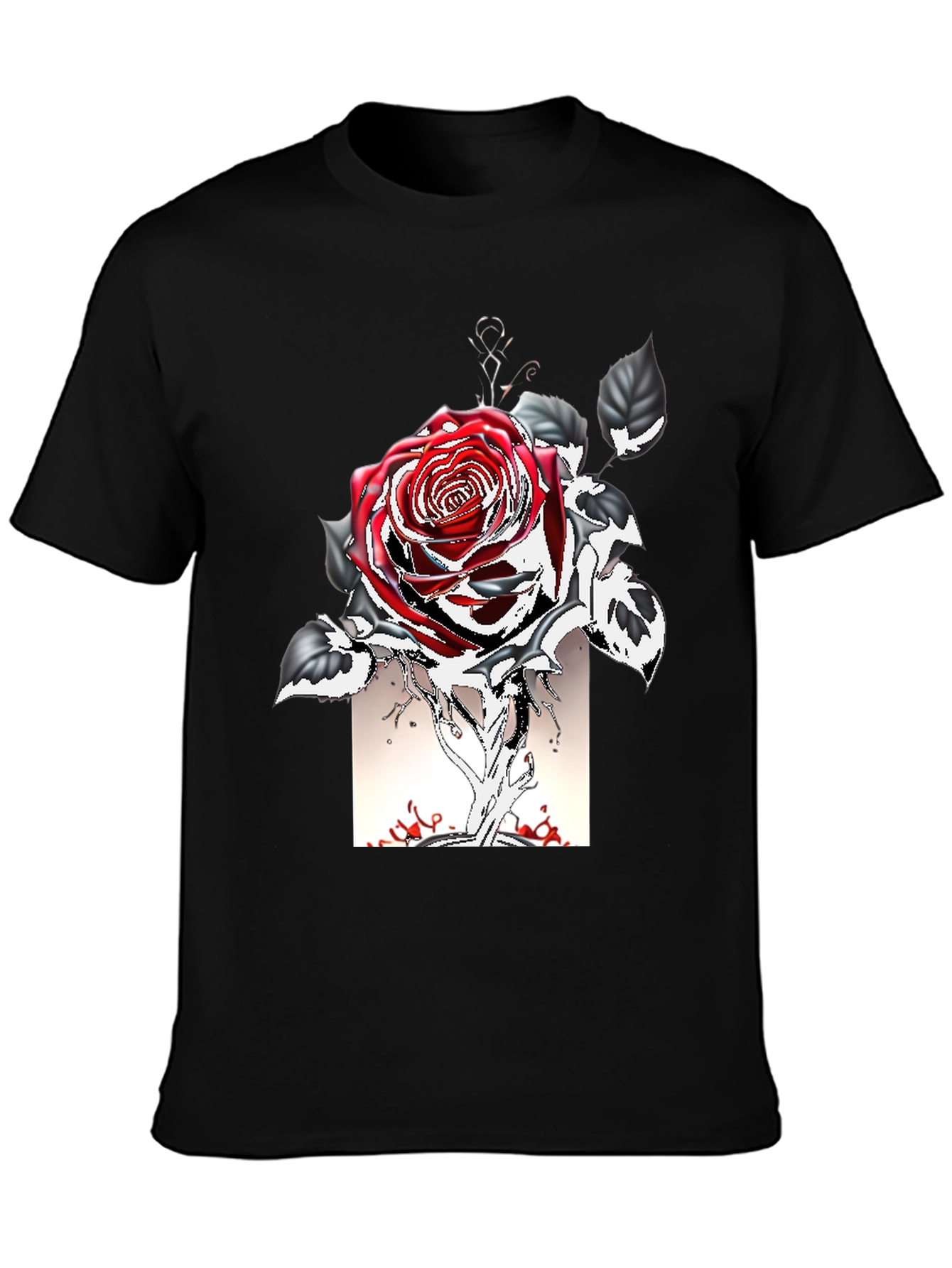 Rose Graphic Tee - Gothic Style