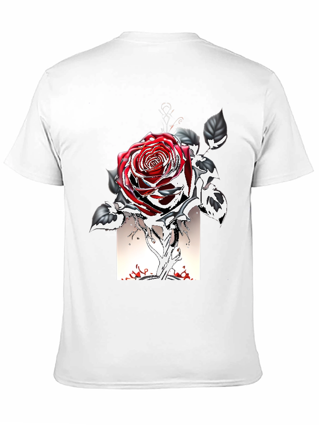 Rose Graphic Tee - Gothic Style