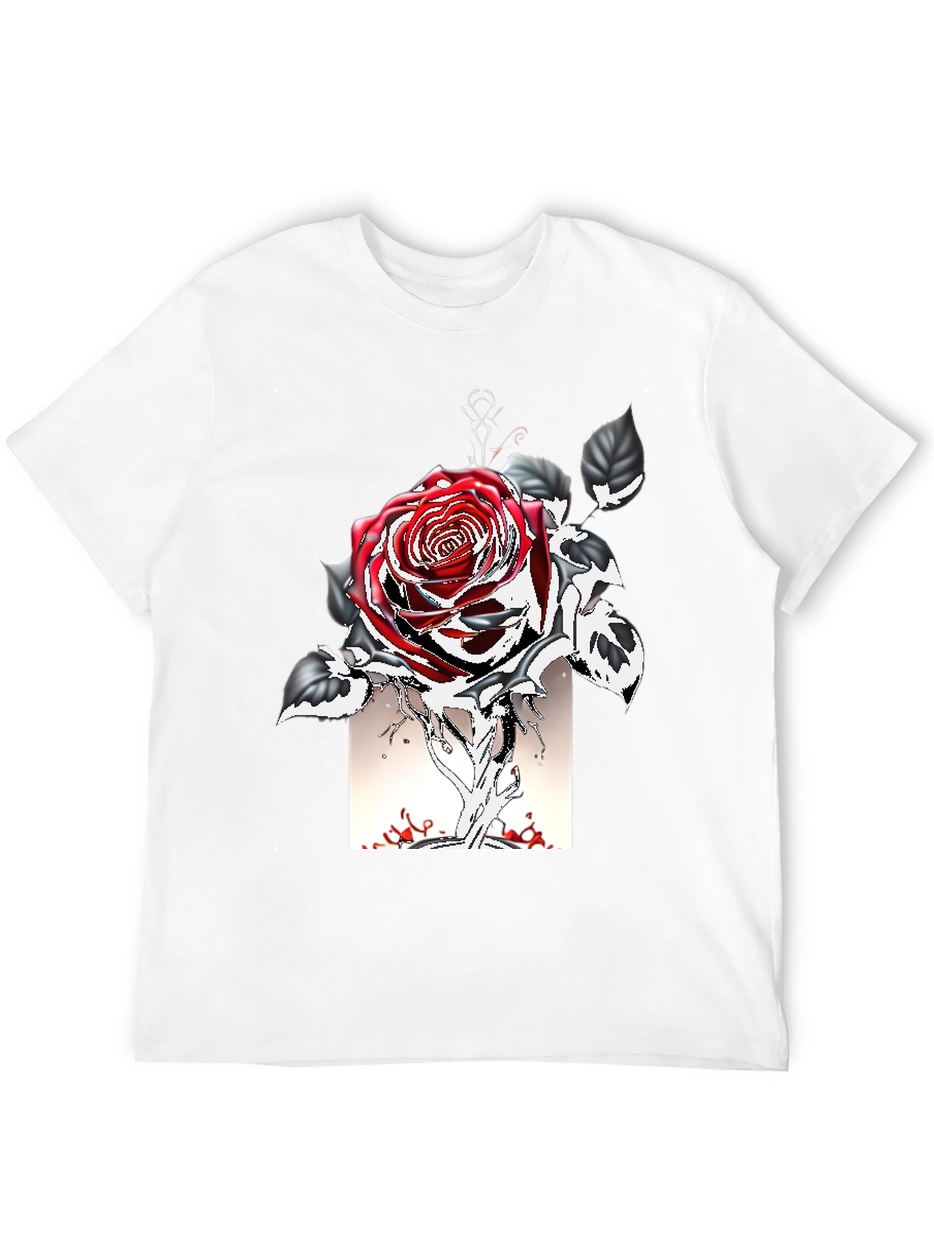 Rose Graphic Tee - Gothic Style