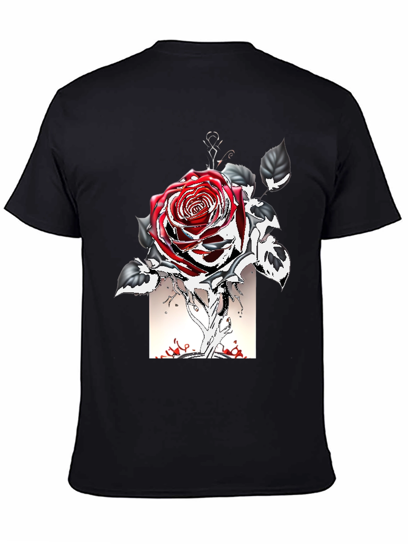 Rose Graphic Tee - Gothic Style