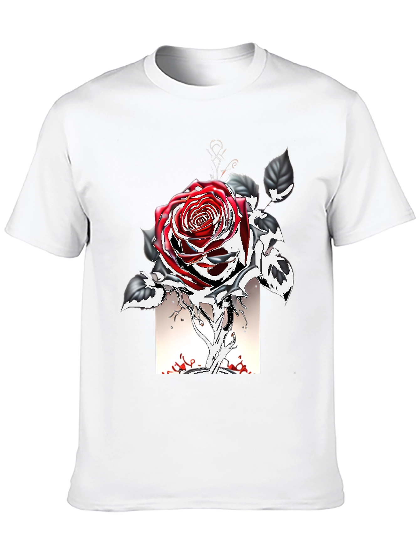 Rose Graphic Tee - Gothic Style