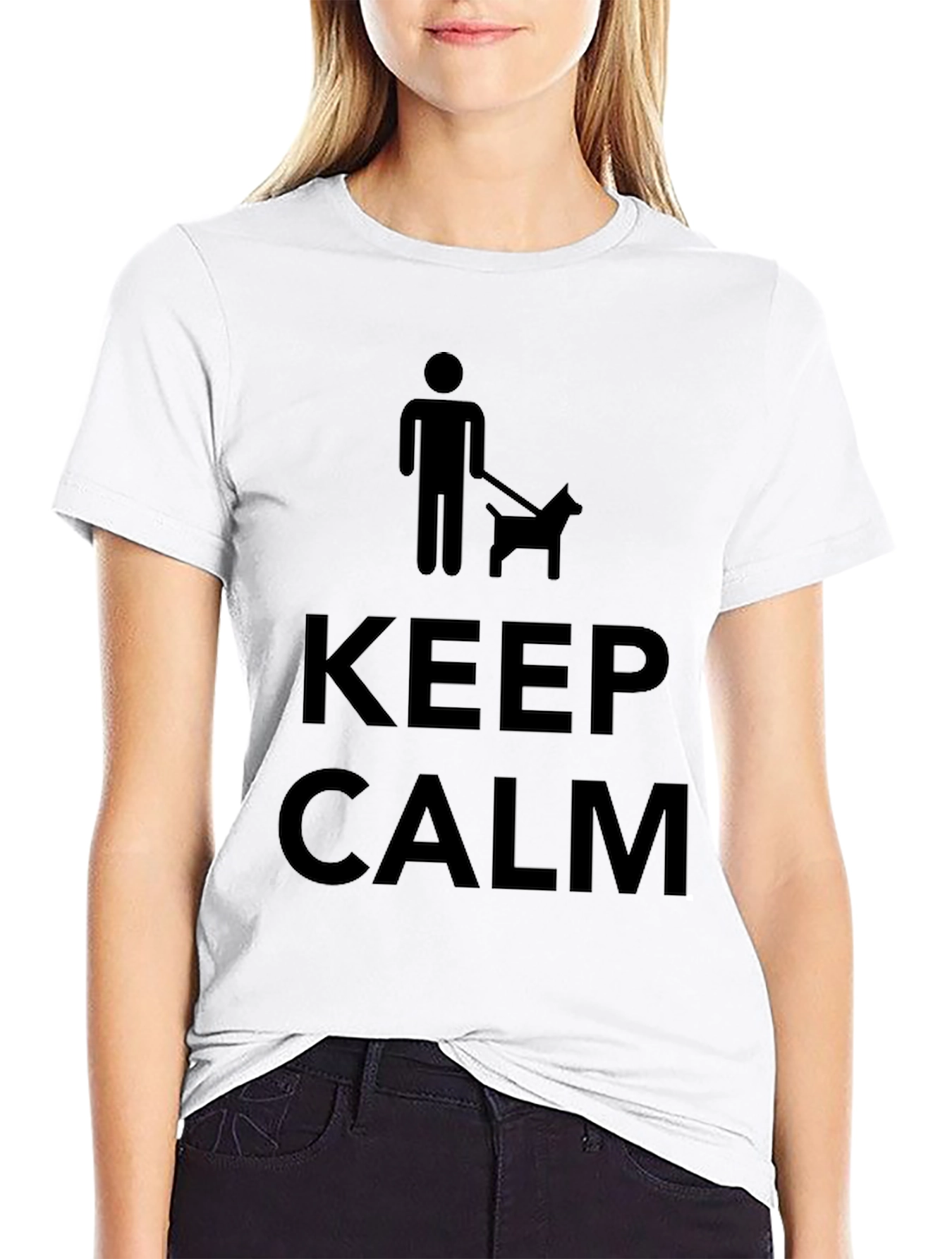 Keep Calm Dog Walker Black T-Shirt