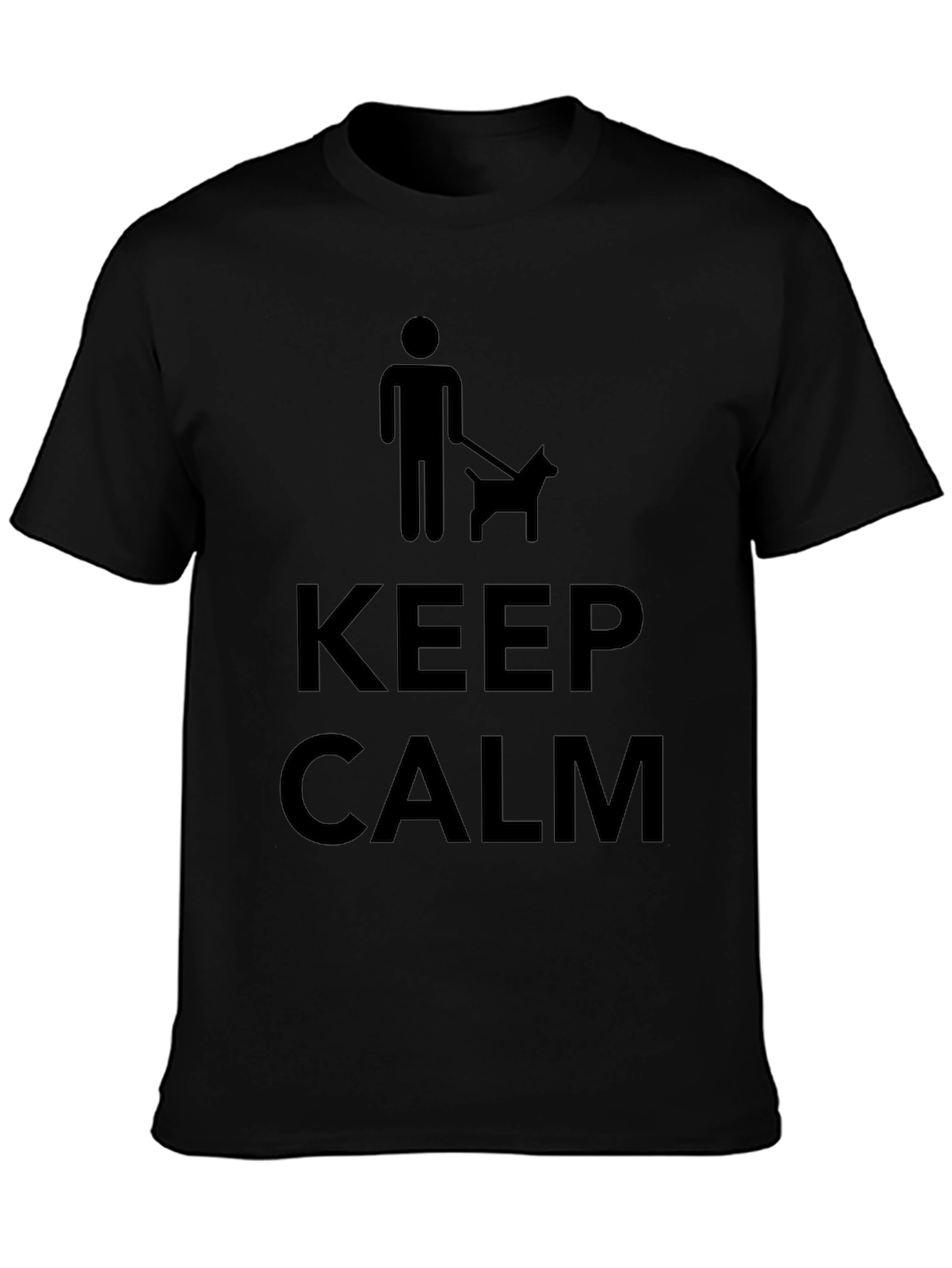 Keep Calm Dog Walker Black T-Shirt