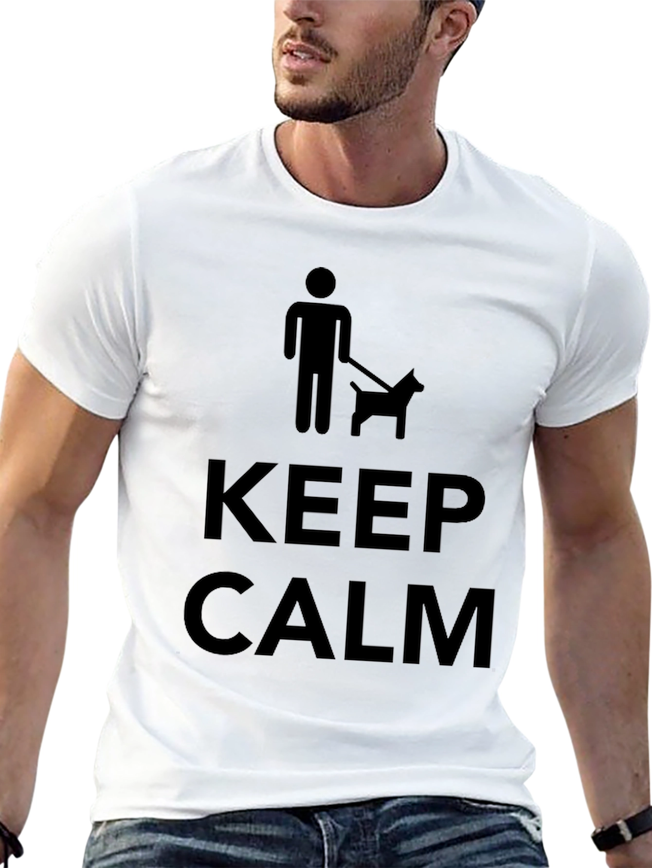 Keep Calm Dog Walker Black T-Shirt