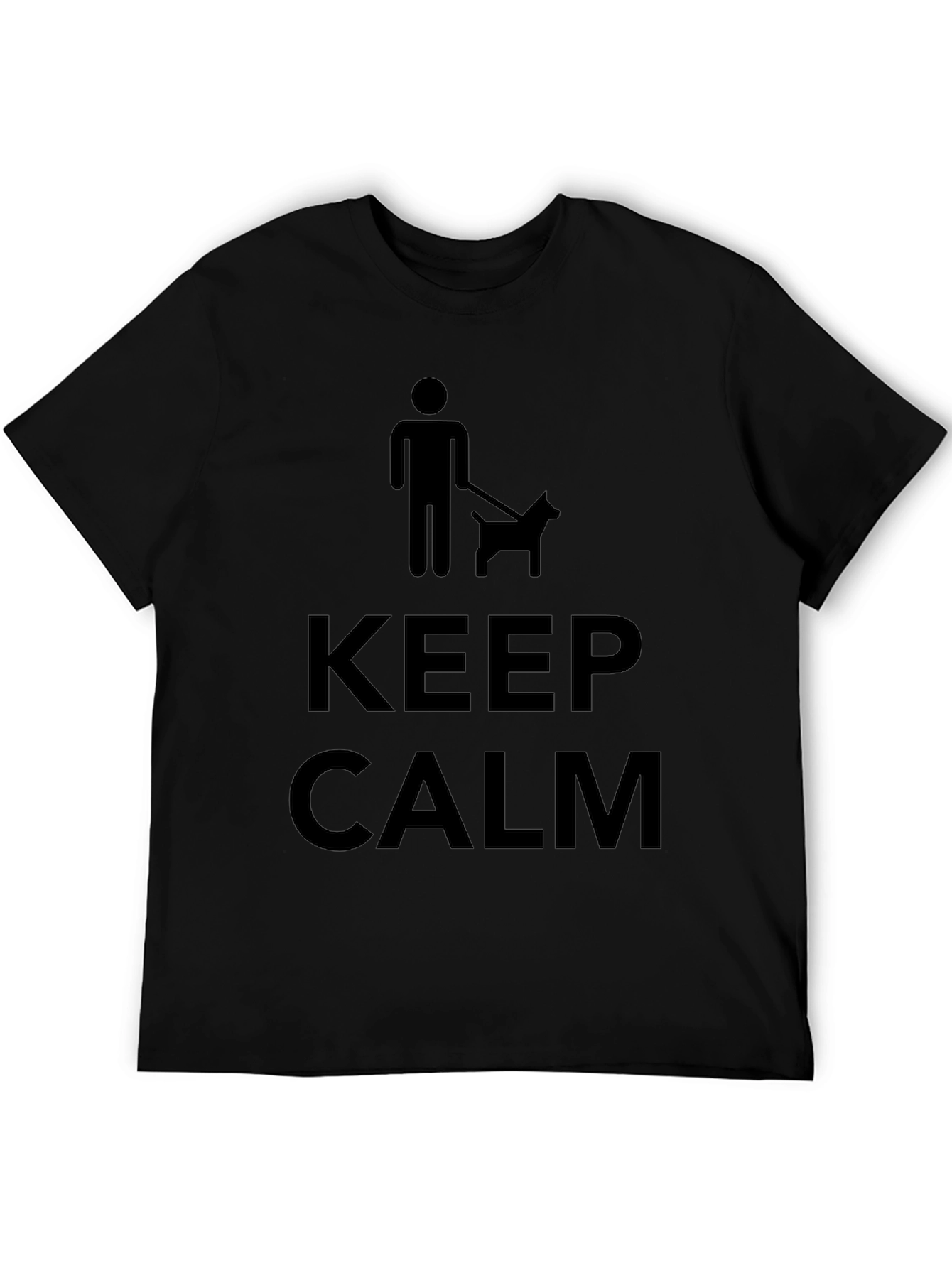 Keep Calm Dog Walker Black T-Shirt