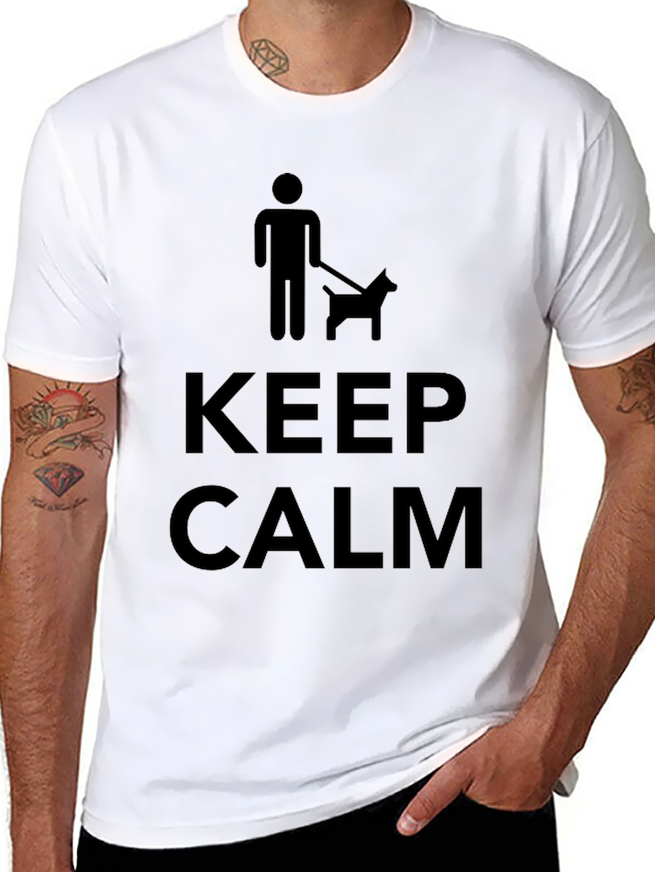 Keep Calm Dog Walker Black T-Shirt