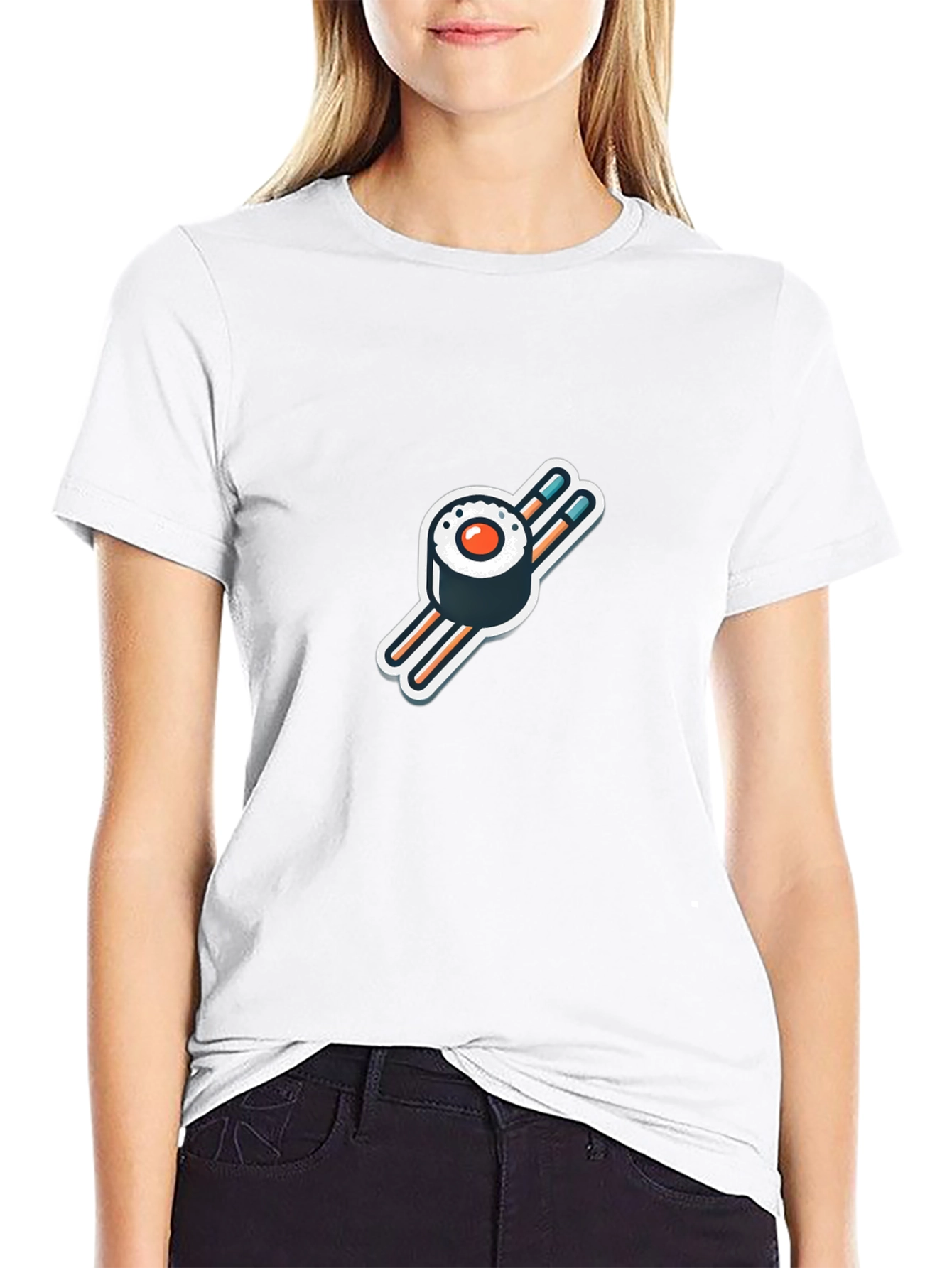 Sushi Roll Graphic Black T-Shirt
