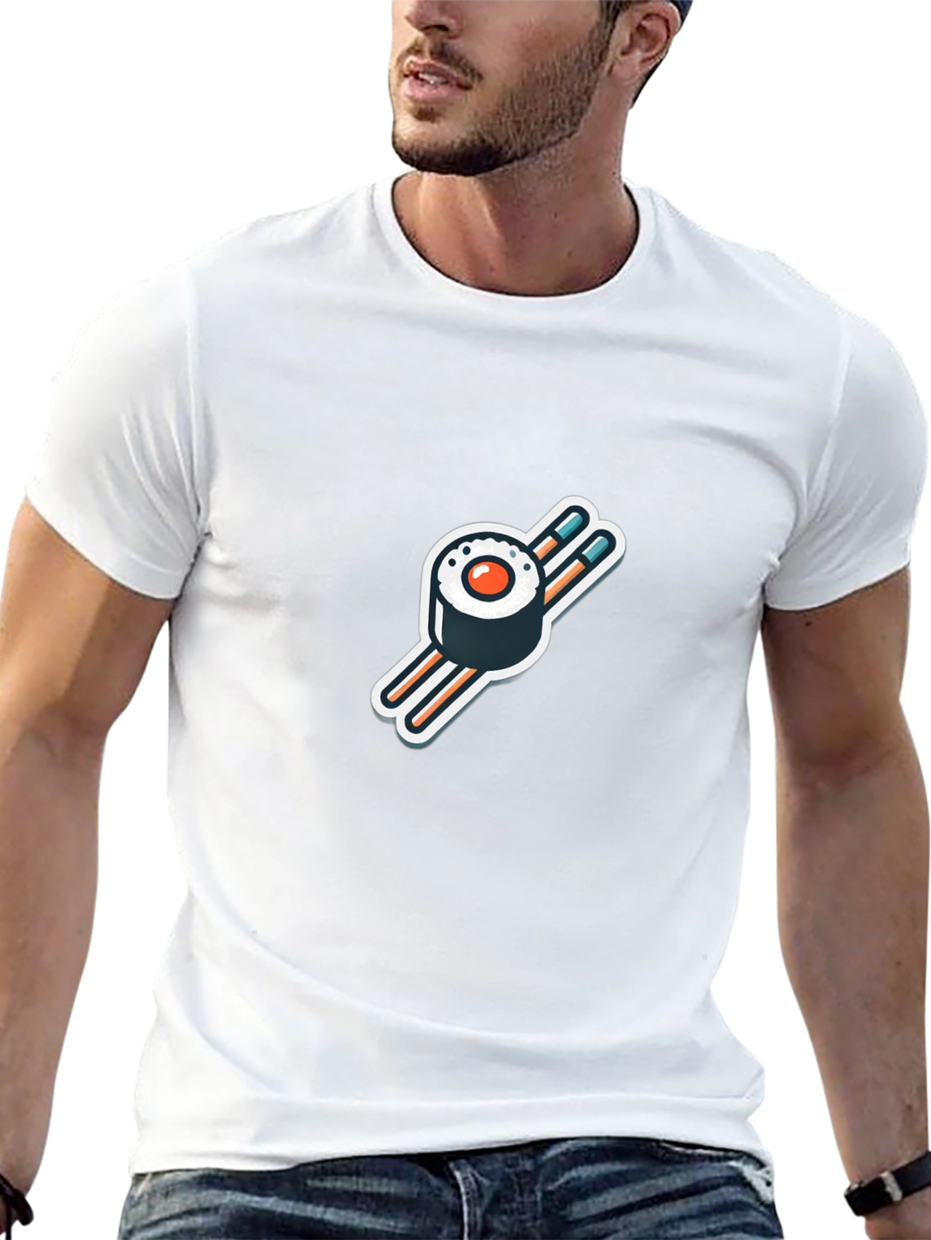 Sushi Roll Graphic Black T-Shirt