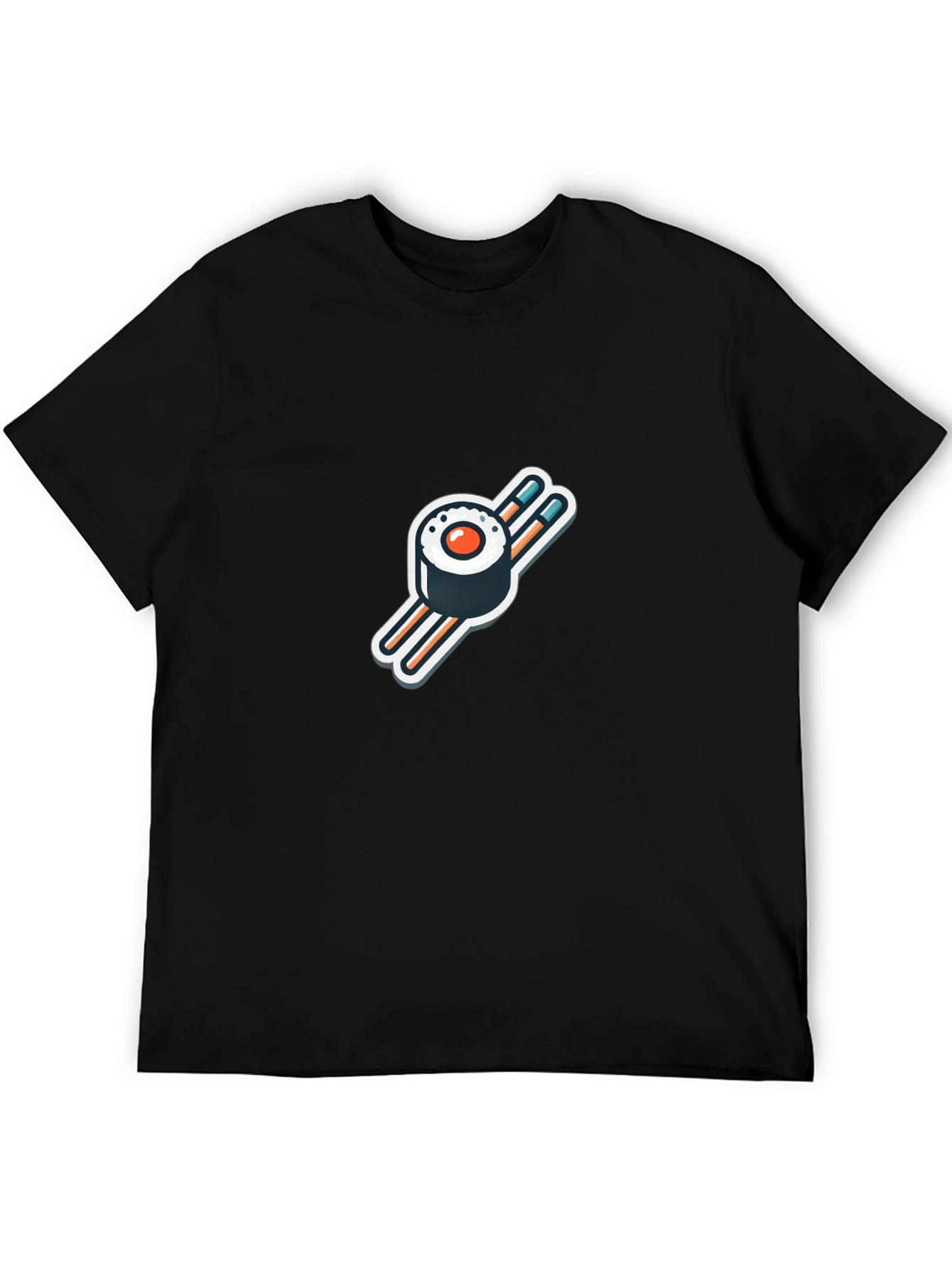 Sushi Roll Graphic Black T-Shirt