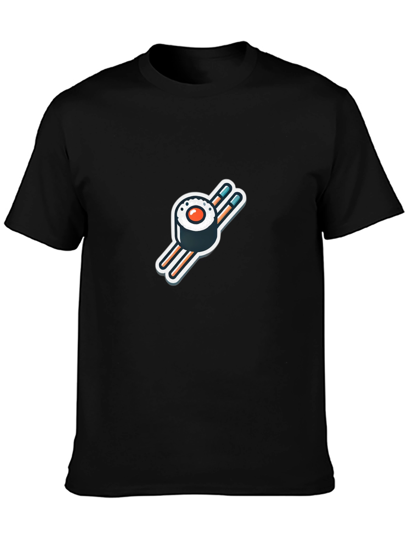 Sushi Roll Graphic Black T-Shirt