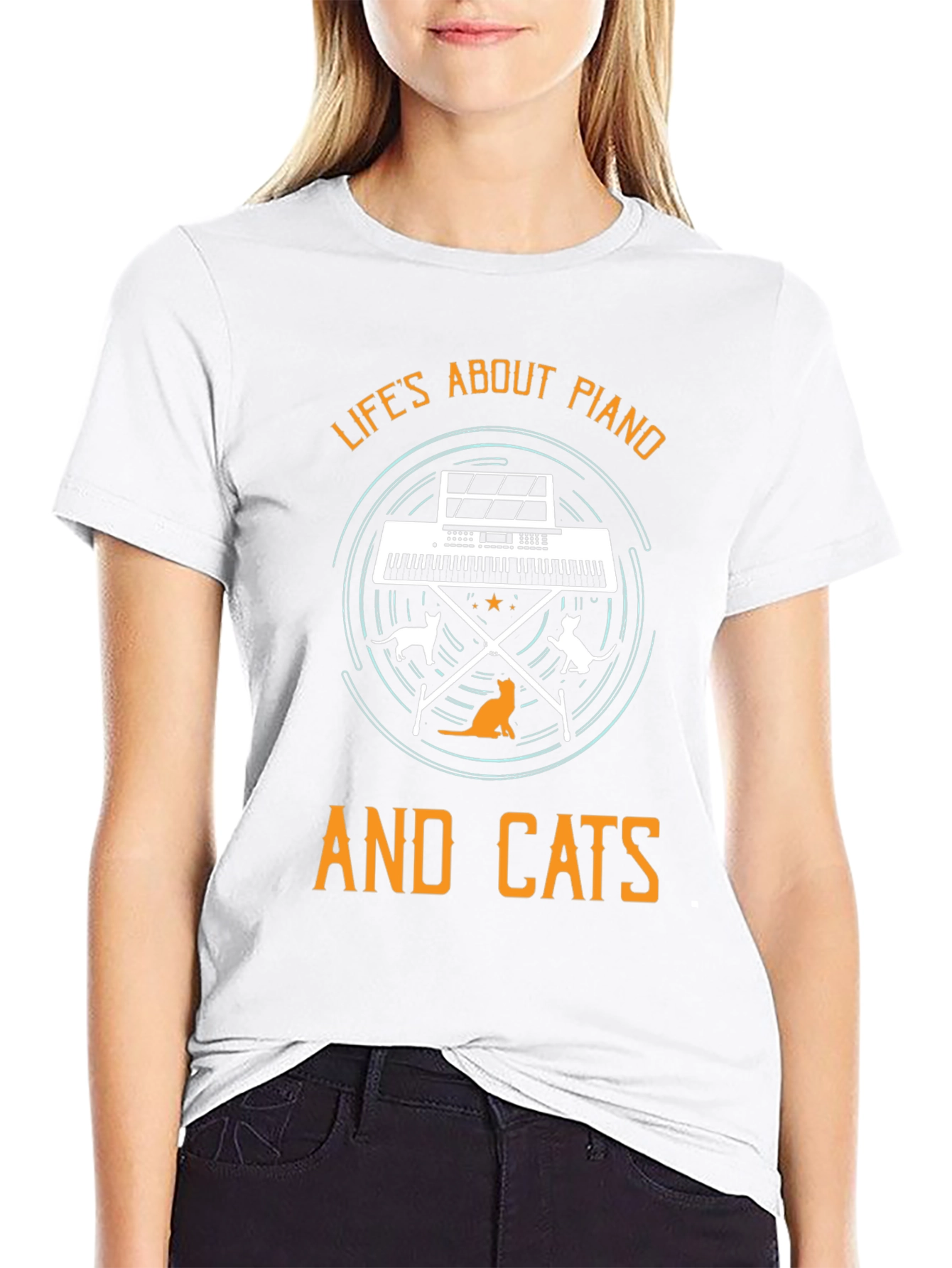 Lifes About Piano and Cats T-Shirt