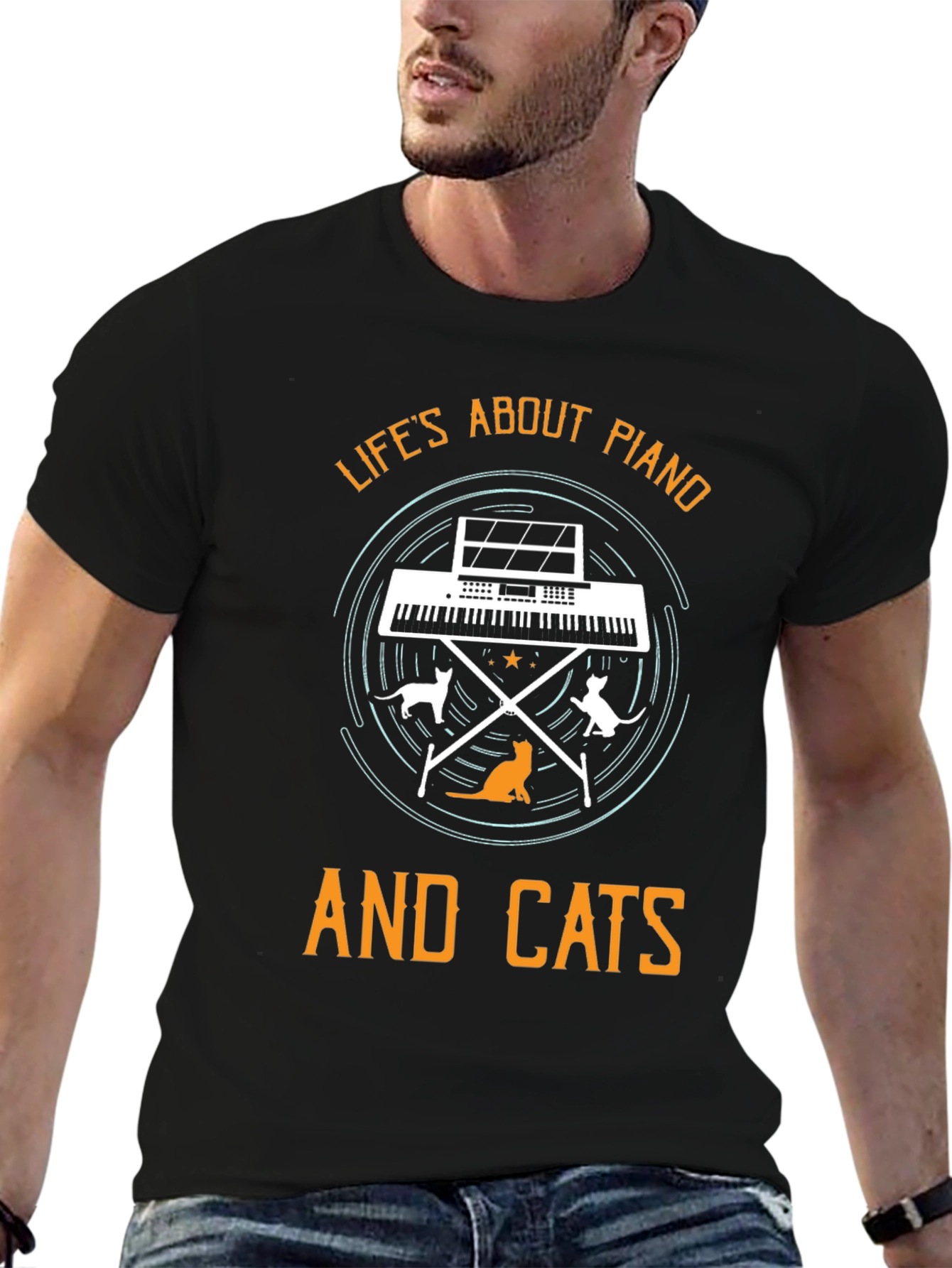 Lifes About Piano and Cats T-Shirt