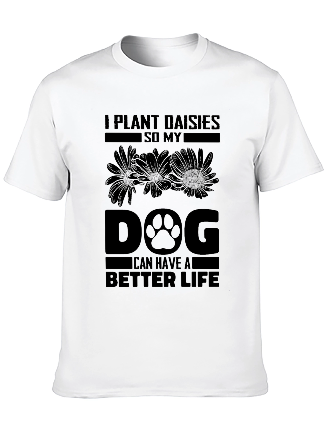 Plant Daisies Dog Life Graphic Tee