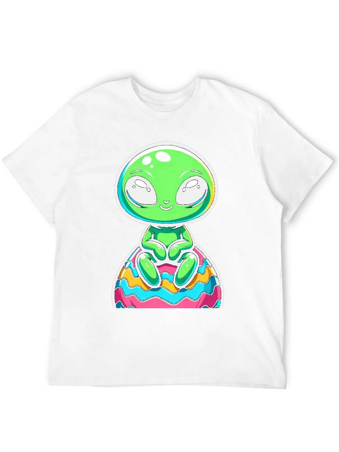 Alien Graphic Print T-Shirt - Black Cotton Blend