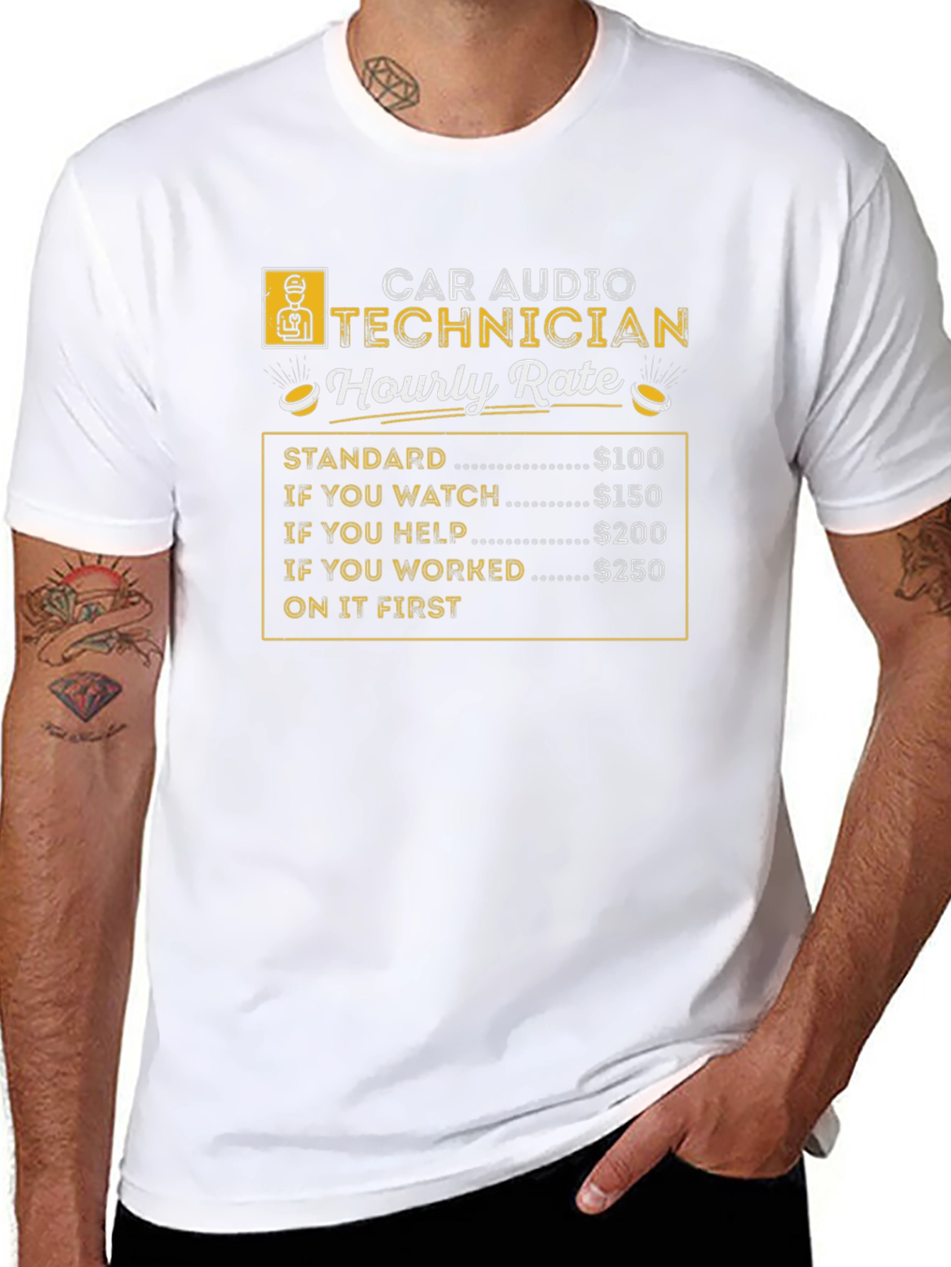 Car Audio Technician Hourly Rate Black T-Shirt