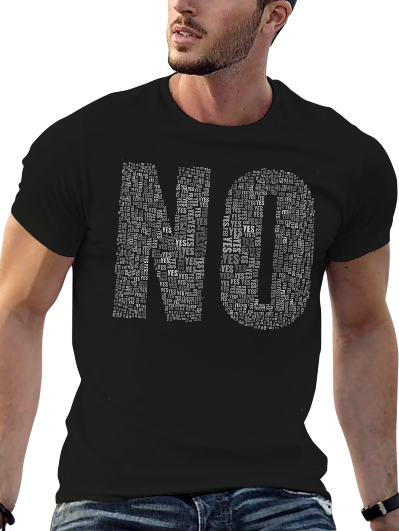 NO YES Word Art T-Shirt